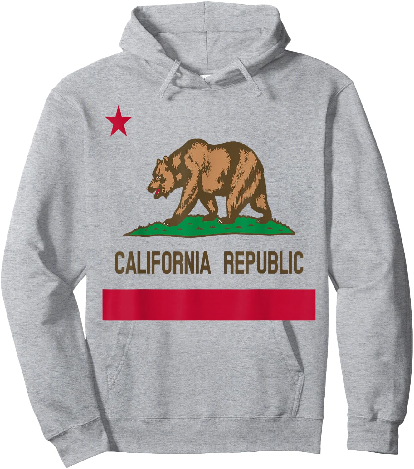 California Republic State Flag 1846 Vintage T Shirt Hoodie - Hoodie | Ash