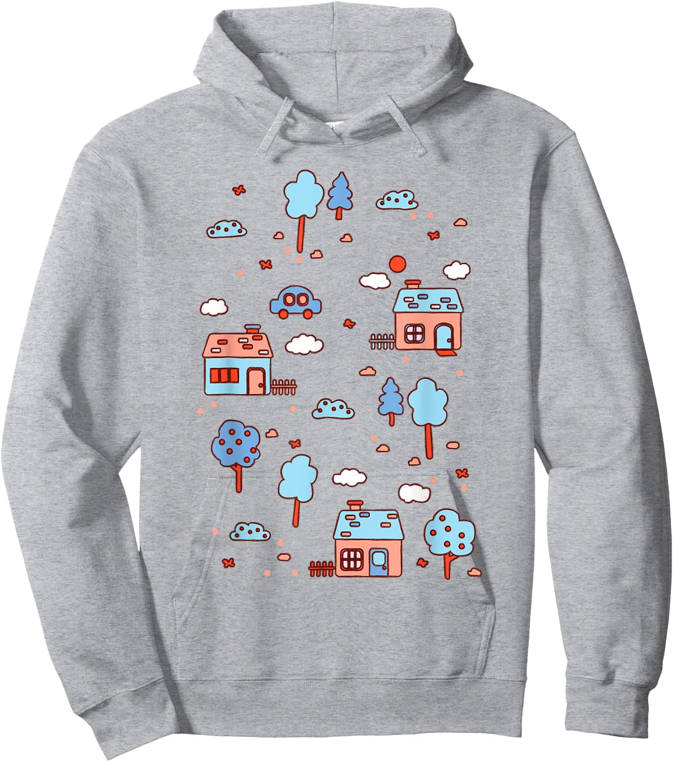 Little House Town Map Hoodie - Hoodie | Ash