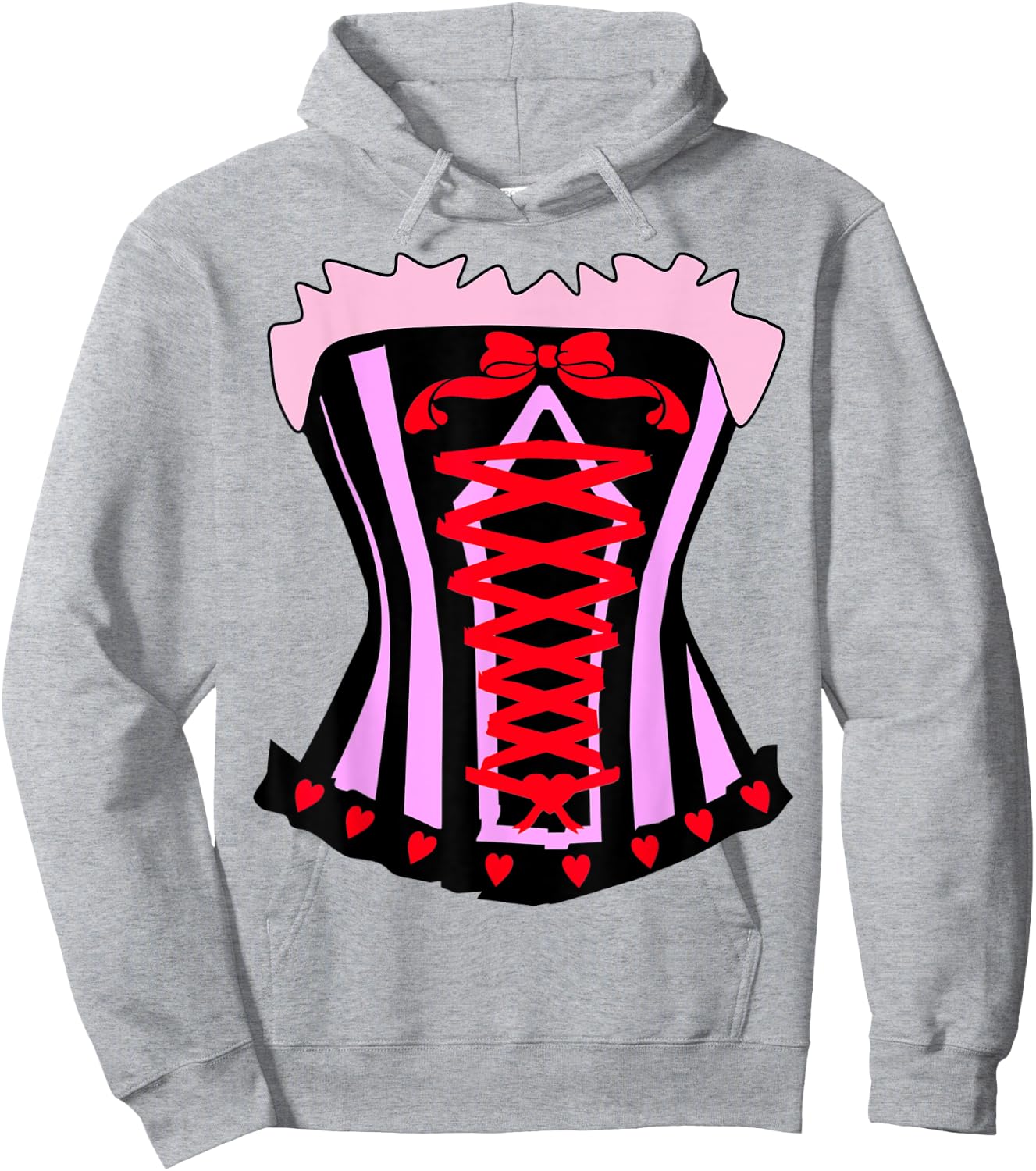 Saloon Girl Shirt Costume for Halloween Western Corset Hoodie - Hoodie | Ash