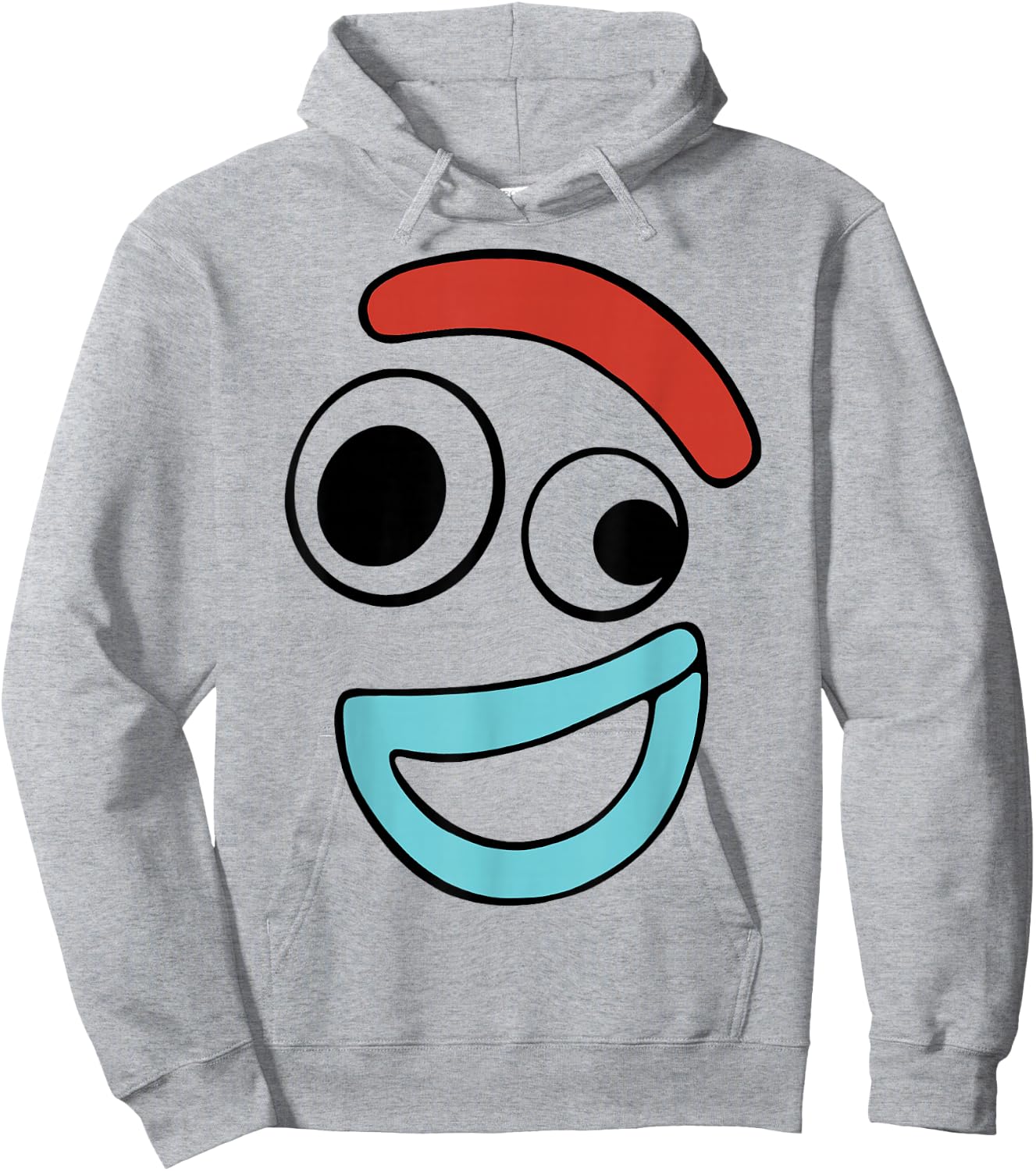 Disney Pixar Toy Story 4 Forky Large Happy Face Hoodie - Hoodie | Ash