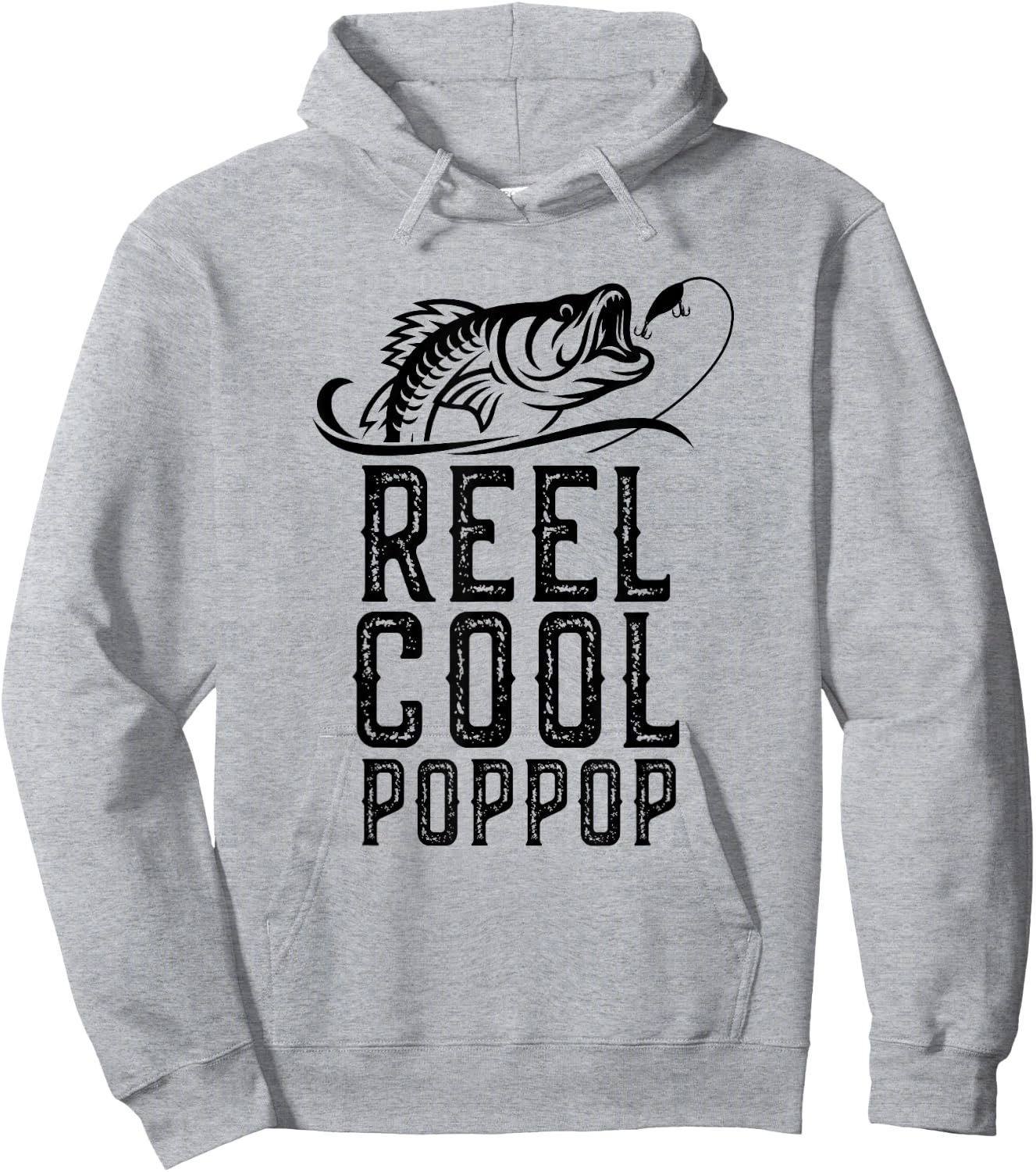 Reel Cool Pop-Pop Fishing Fisherman Grandpa Retro Poppop Hoodie - Hoodie | Ash