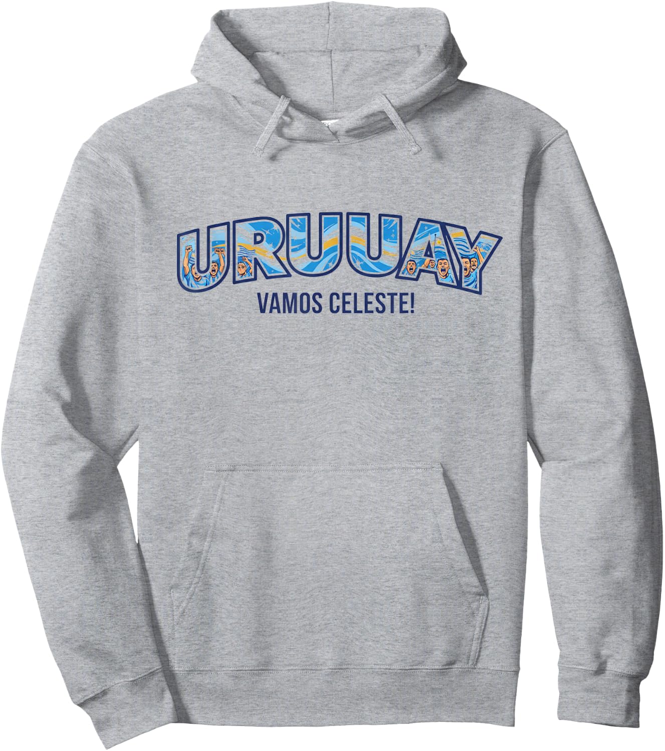 Uruguay Uruuay Vamos Celeste Soccer Fan Shirt 2026 Hoodie - Hoodie | Ash