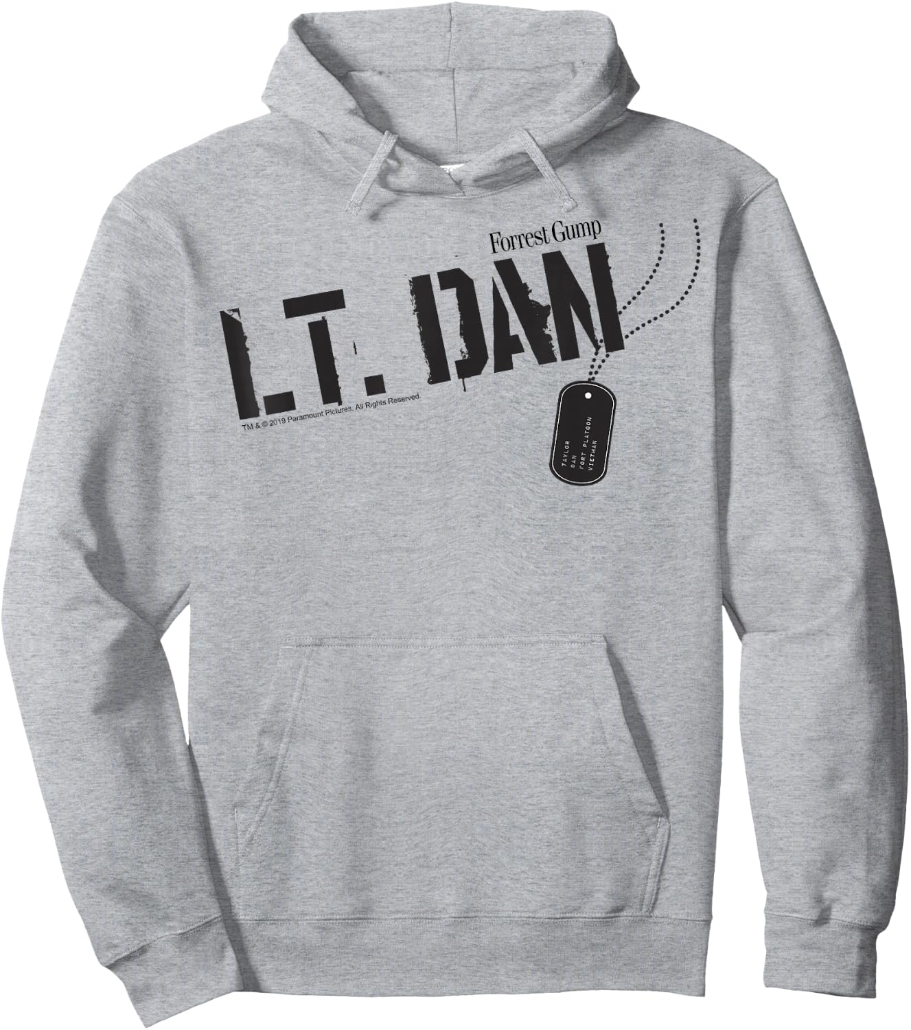 Forrest Gump Lt. Dan Dog Tag Hoodie - Hoodie | Ash