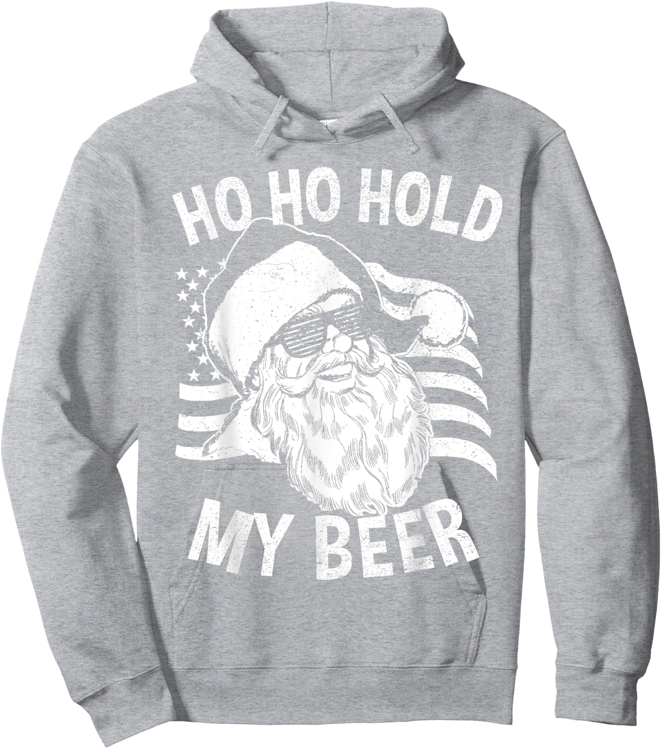 Christmas In July Shirt | Hipster Santa Ho Ho Hold My Beer Hoodie - Hoodie | Ash
