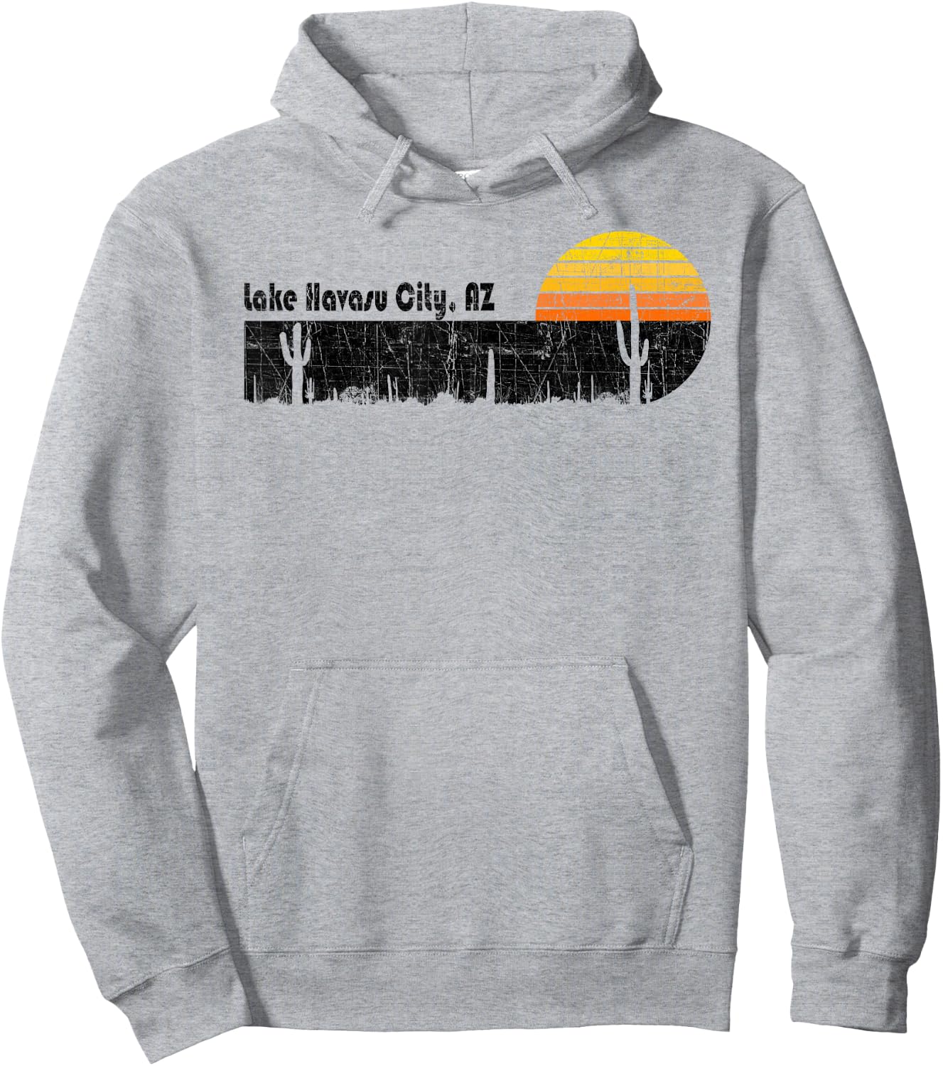 Retro Lake Havasu City Arizona Desert Sunset Hoodie - Hoodie | Ash