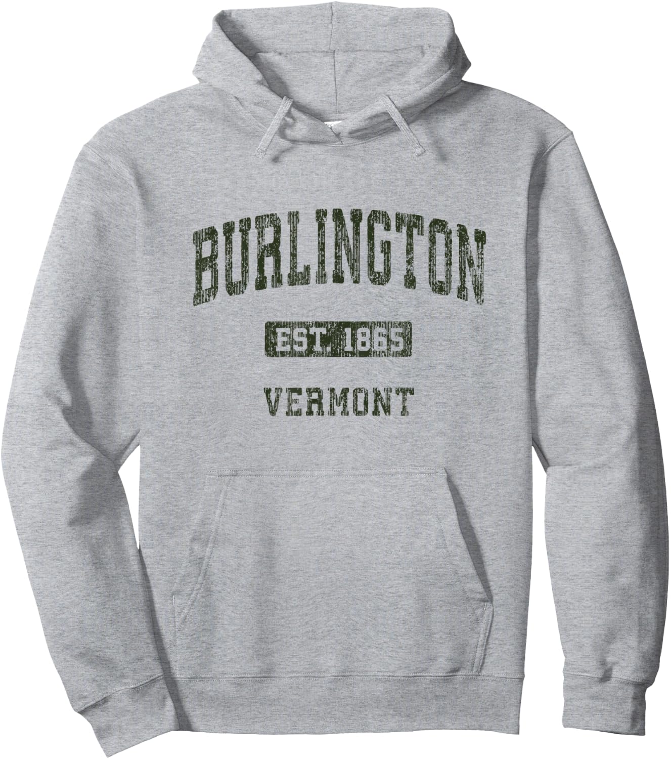 Burlington Vermont VT Vintage Athletic Sports Design Hoodie - Hoodie | Ash