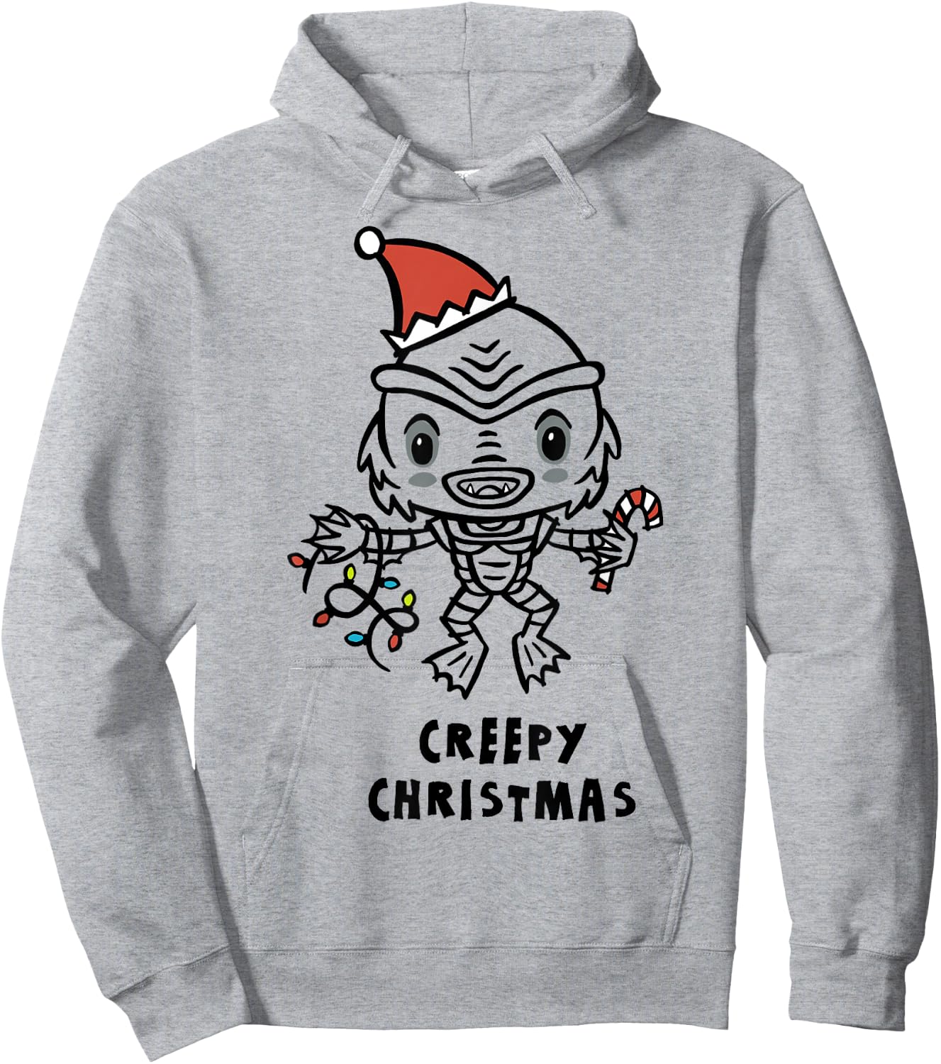 Universal Monsters Christmas Creature From The Black Lagoon Hoodie - Hoodie | Ash