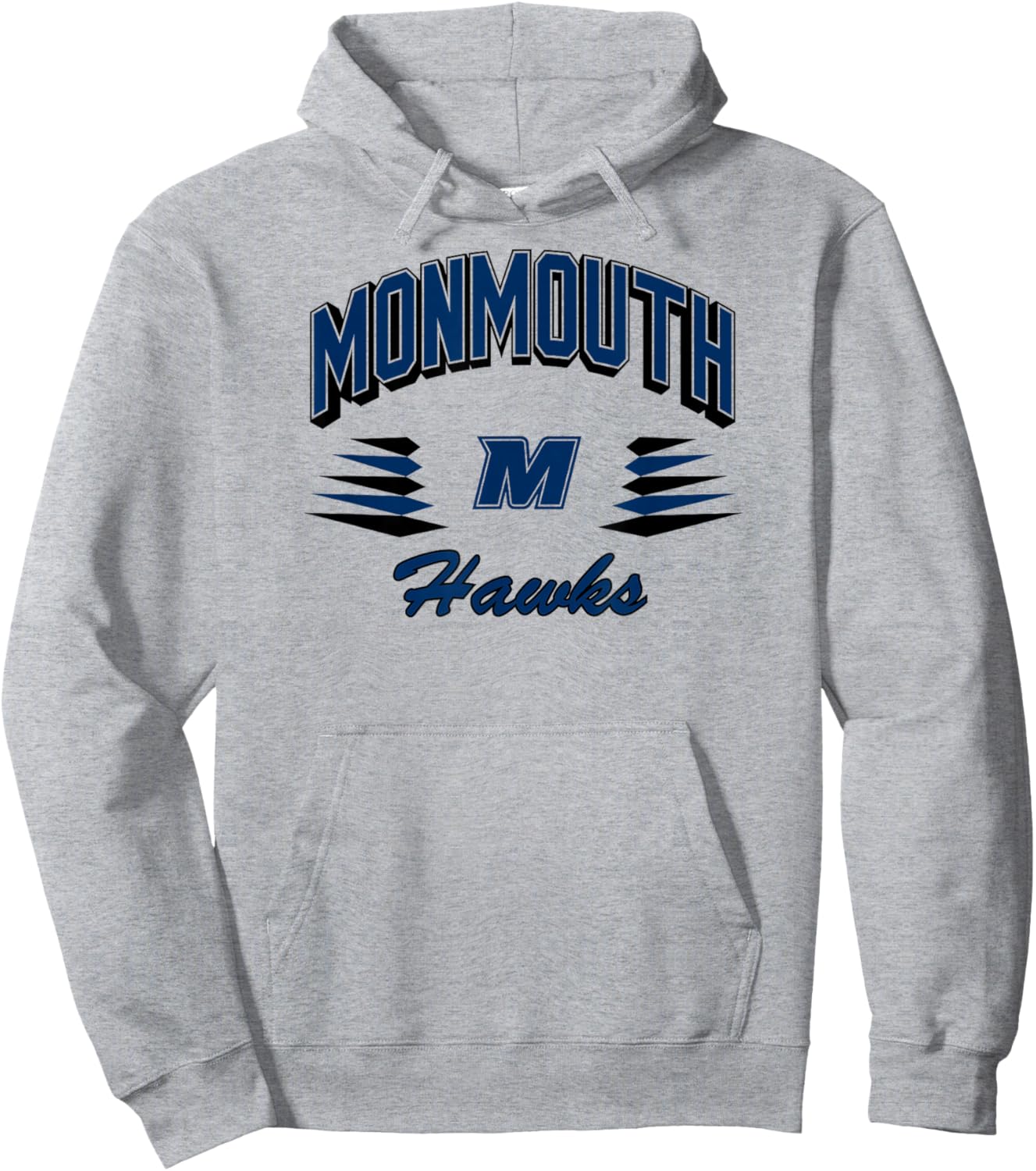 Monmouth Hawks Retro Diamond White Officially Licensed Hoodie - Hoodie | Ash
