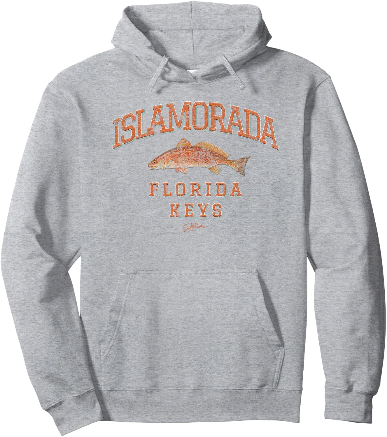 JCombs: Islamorada, Florida Keys, Redfish Hoodie - Hoodie | Ash