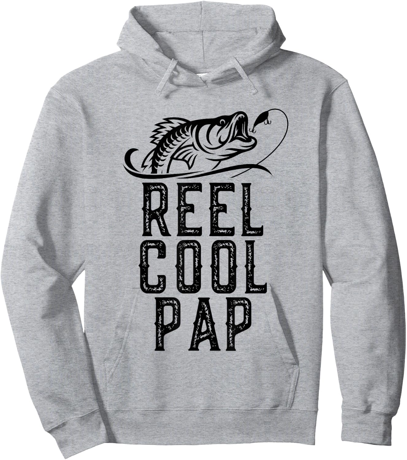 Reel Cool Pap Fishing Fisherman Funny Grandpa Retro Hoodie - Hoodie | Ash