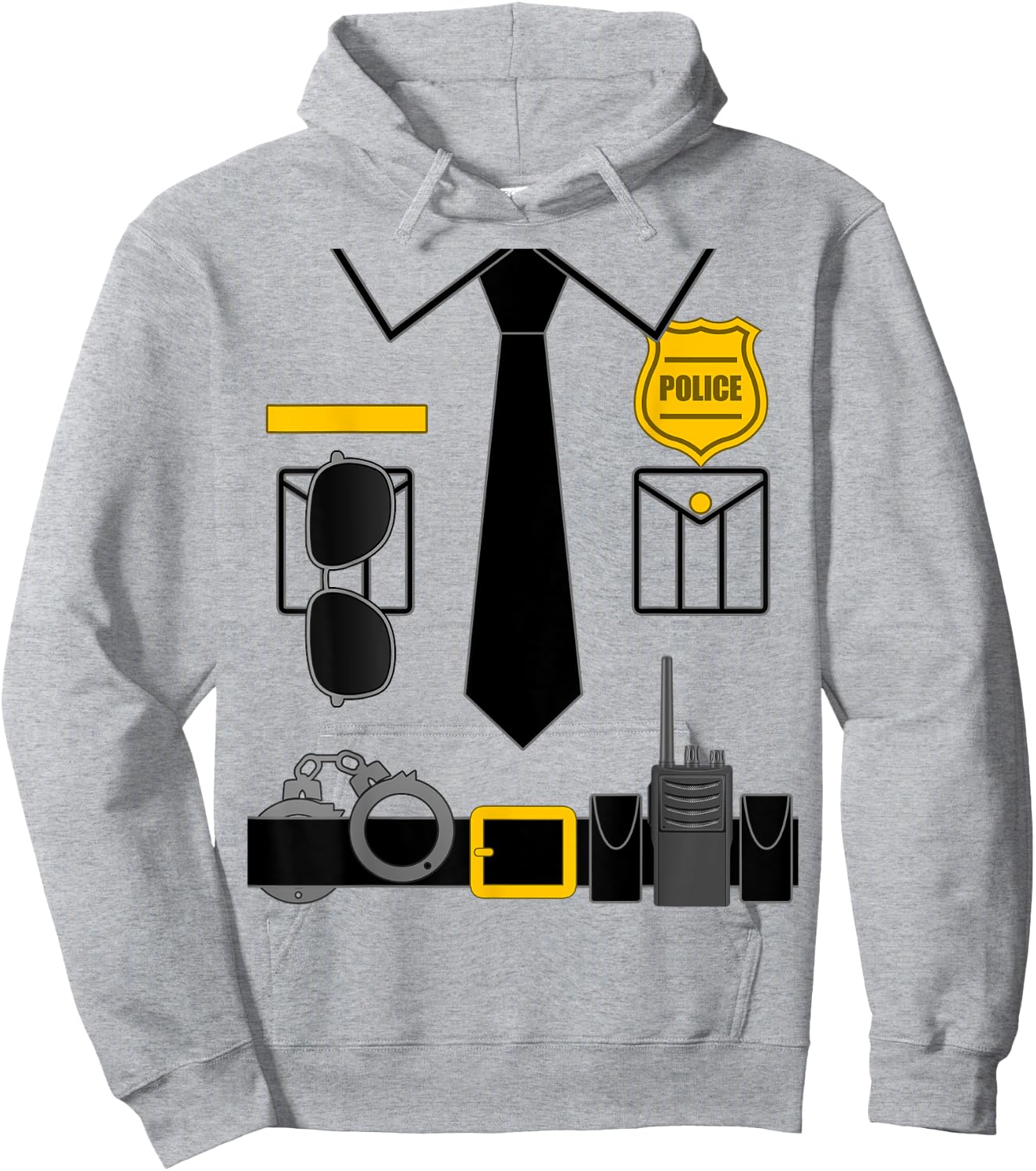 Police Costume for Kids & Adults Halloween Police Officer Hoodie - Hoodie | Ash