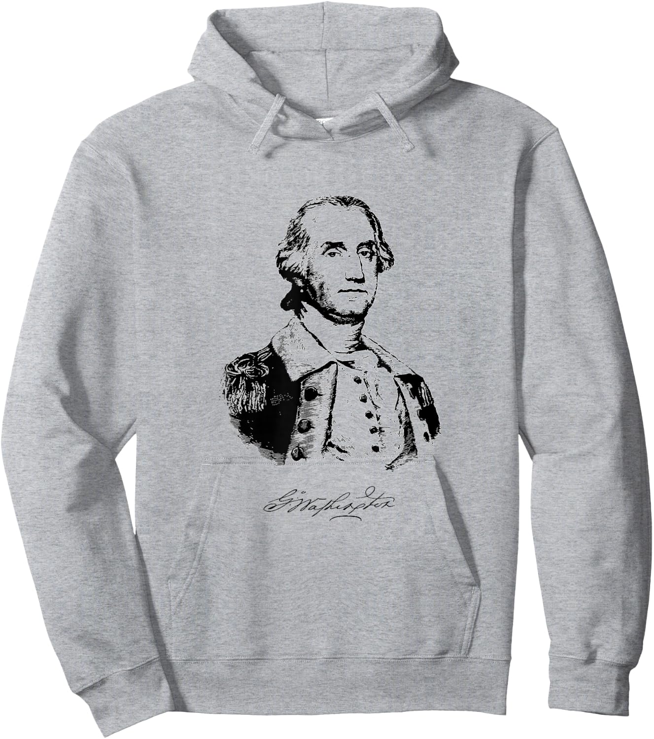 George Washington Historical Signature Presidential T shirt Hoodie - Hoodie | Ash
