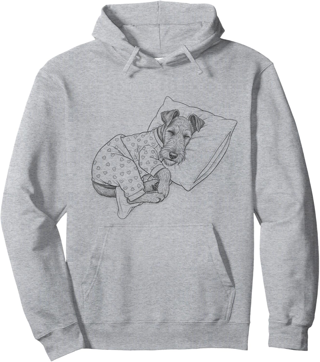 Sleeping Pajama Irish Terrier Drawing Art Design Hoodie - Hoodie | Ash