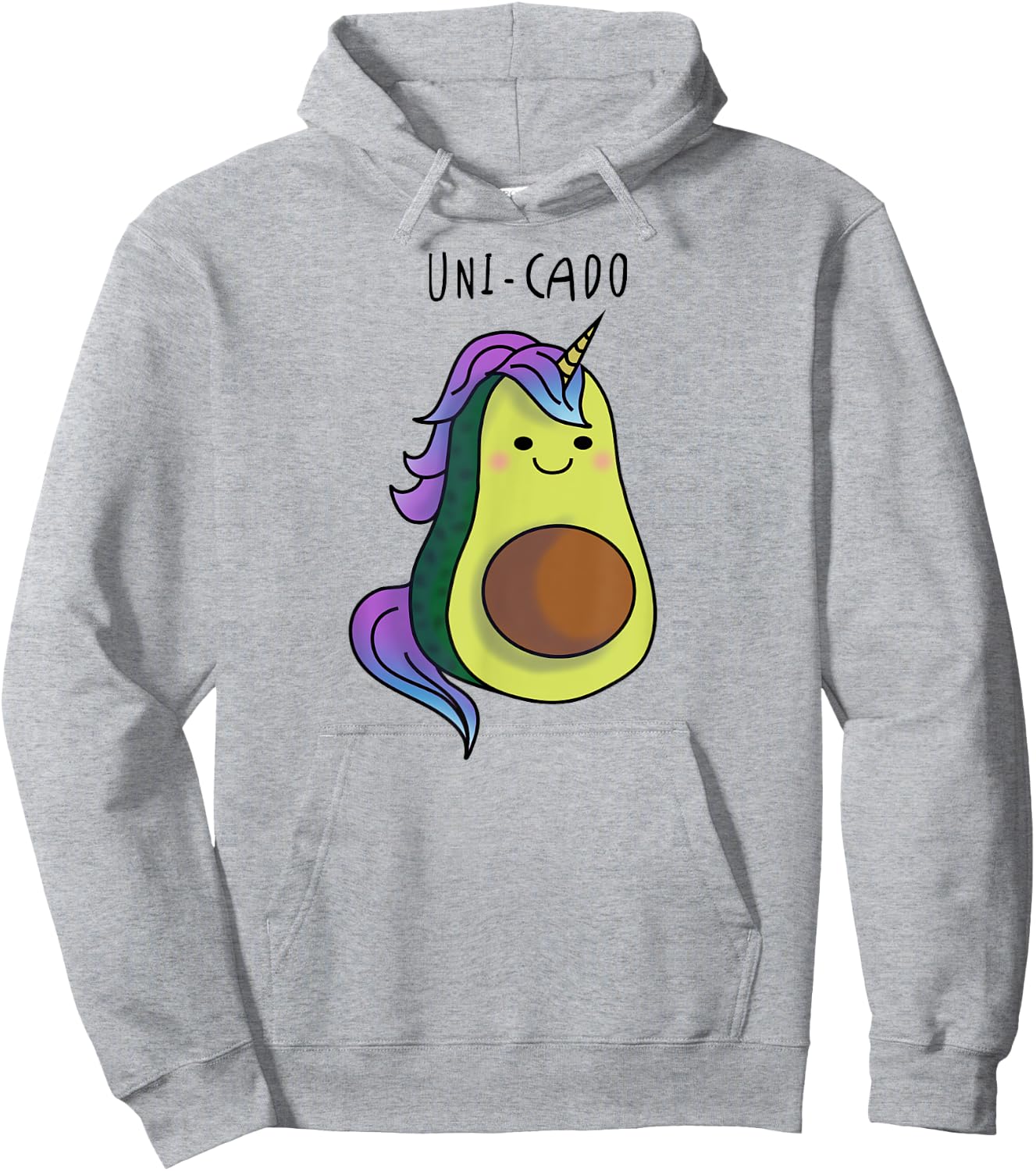 Uni Cado - Unicorn Avocado Vegan Birthday Christmas gift Hoodie - Hoodie | Ash