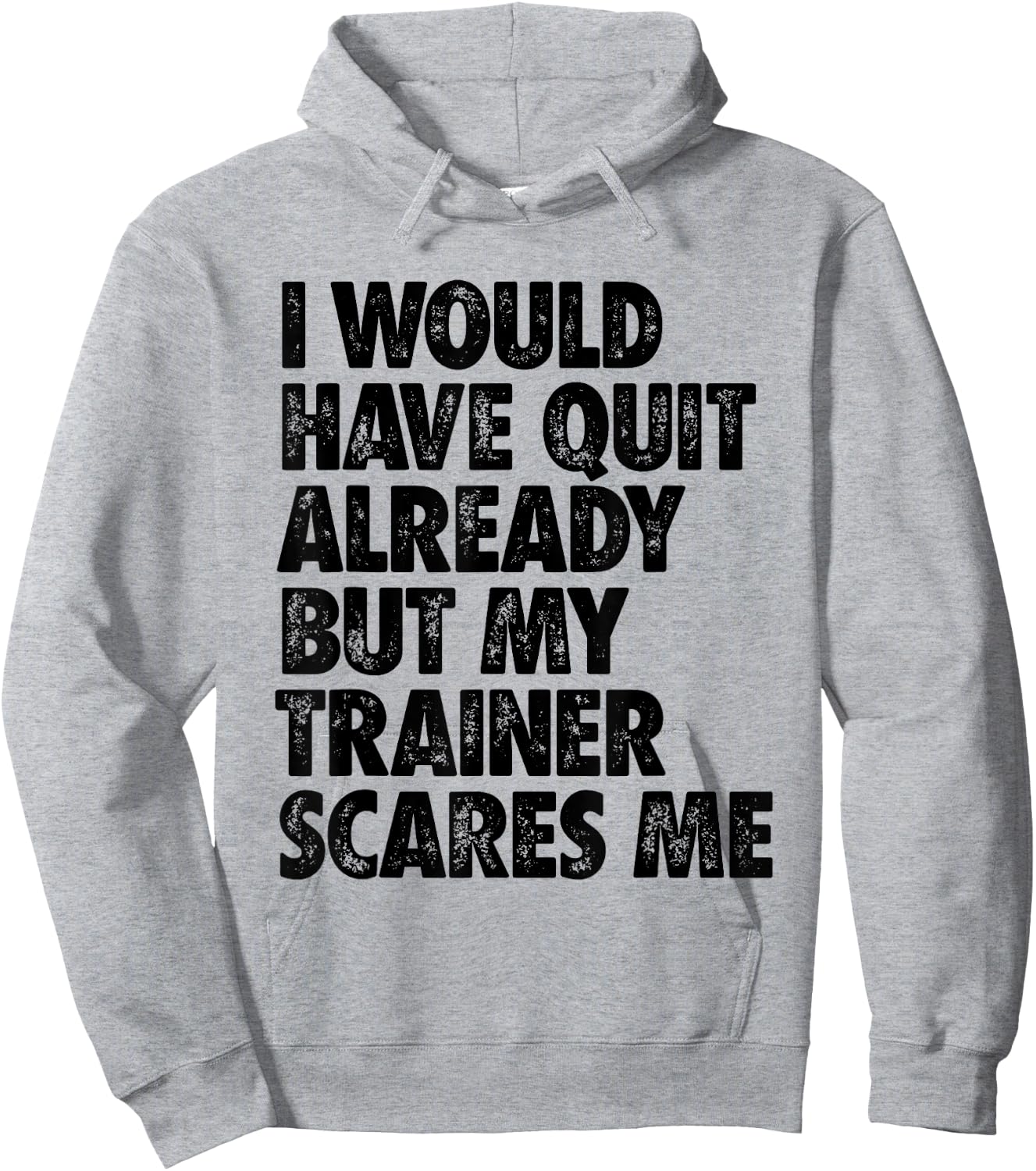 I Would Have Quit Already But My Trainer Scares Me Funny Gym Hoodie - Hoodie | Ash