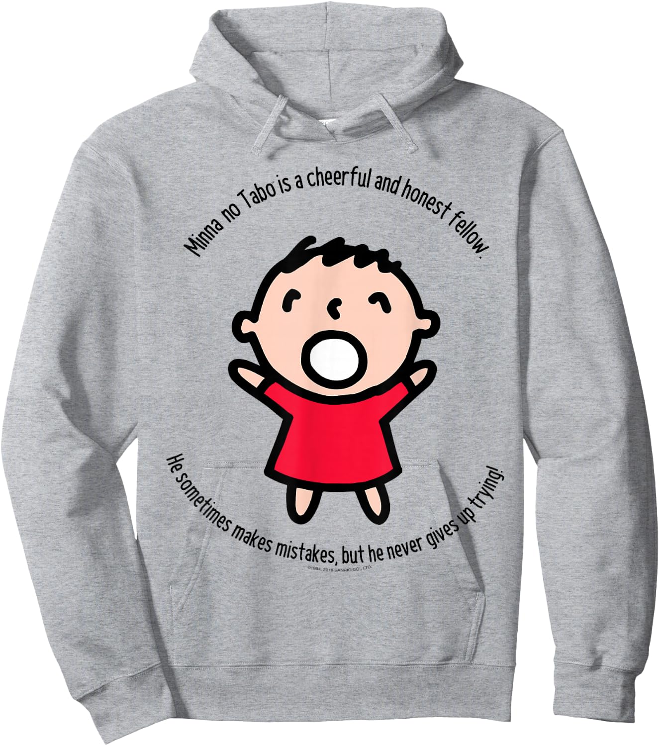 Sanrio Minna No Tabo Cheerful Shirt Hoodie - Hoodie | Ash