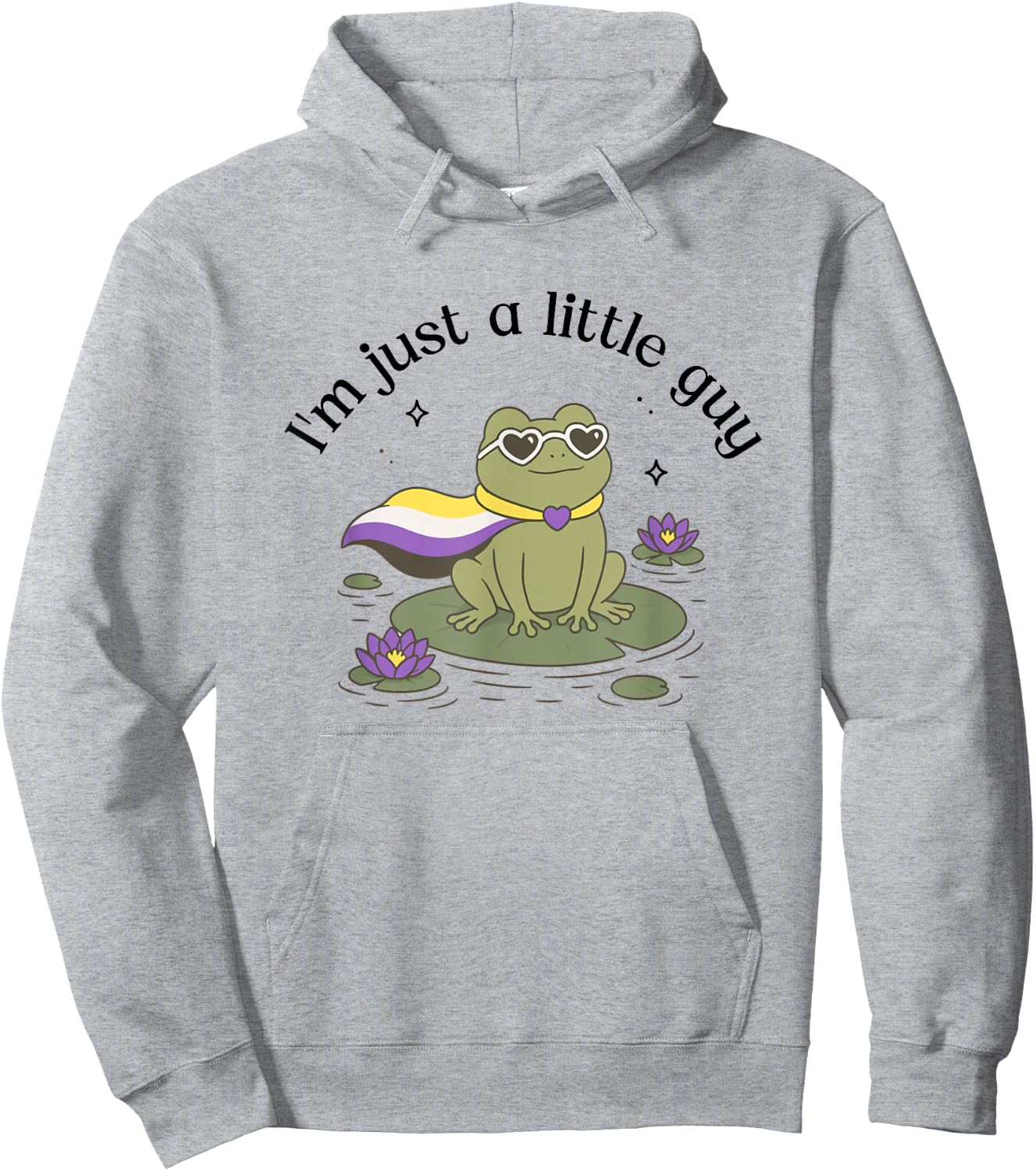 Non-Binary Pride Funny Frog Meme Weirdcore LGBTQ Genderqueer Hoodie - Hoodie | Ash