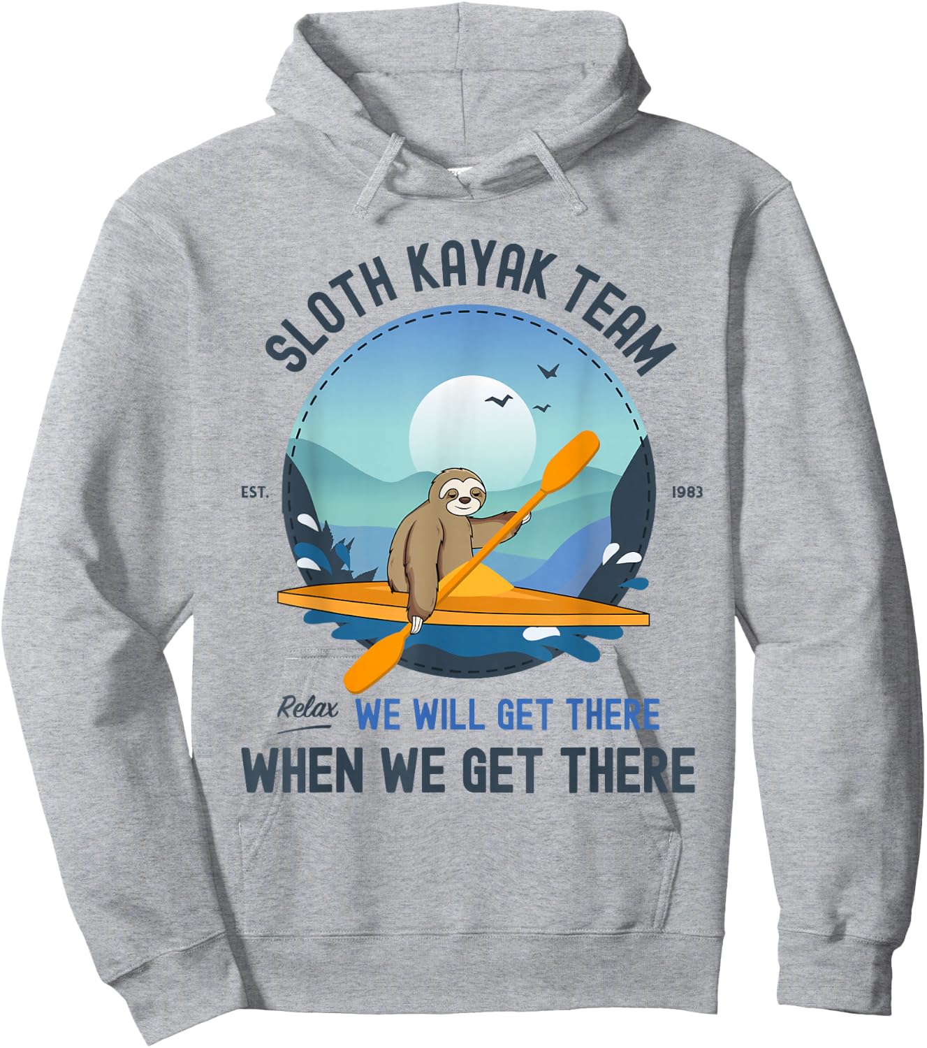 Sloth Kayak Shirt Sloth Kayak Team Hoodie - Hoodie | Ash