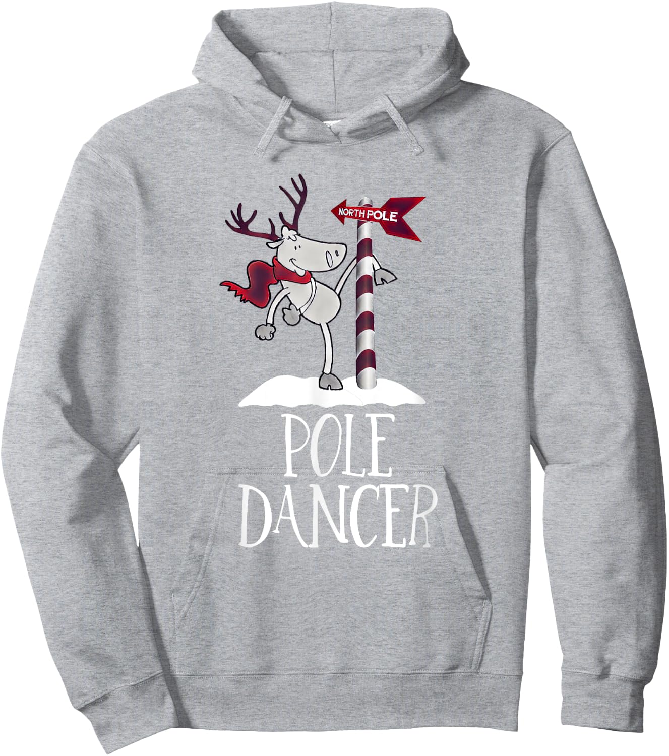 Funny Festive Christmas Pole Dancer North Pole Shirt Hoodie - Hoodie | Ash