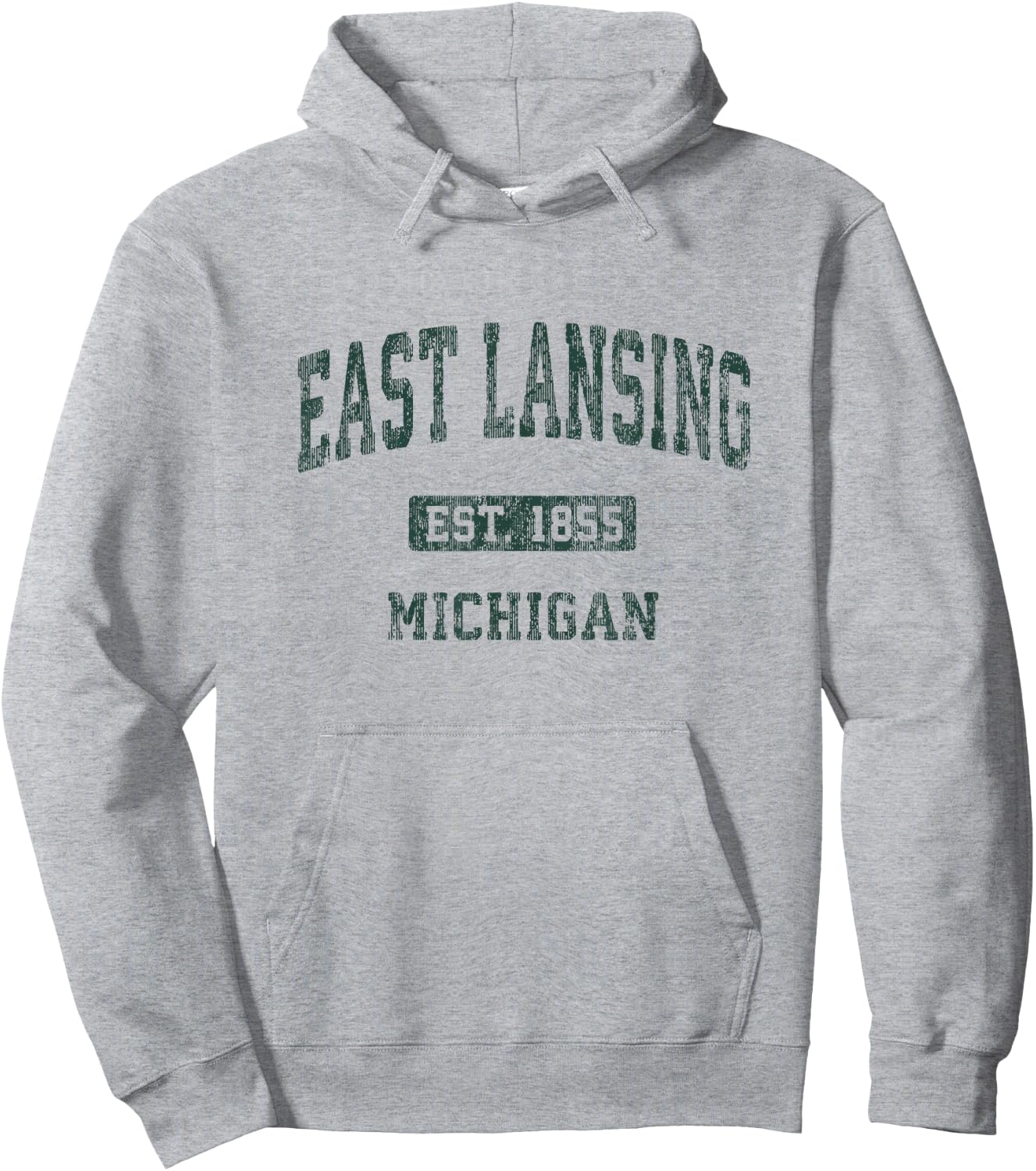 East Lansing Michigan MI Vintage Athletic Sports Design Hoodie - Hoodie | Ash