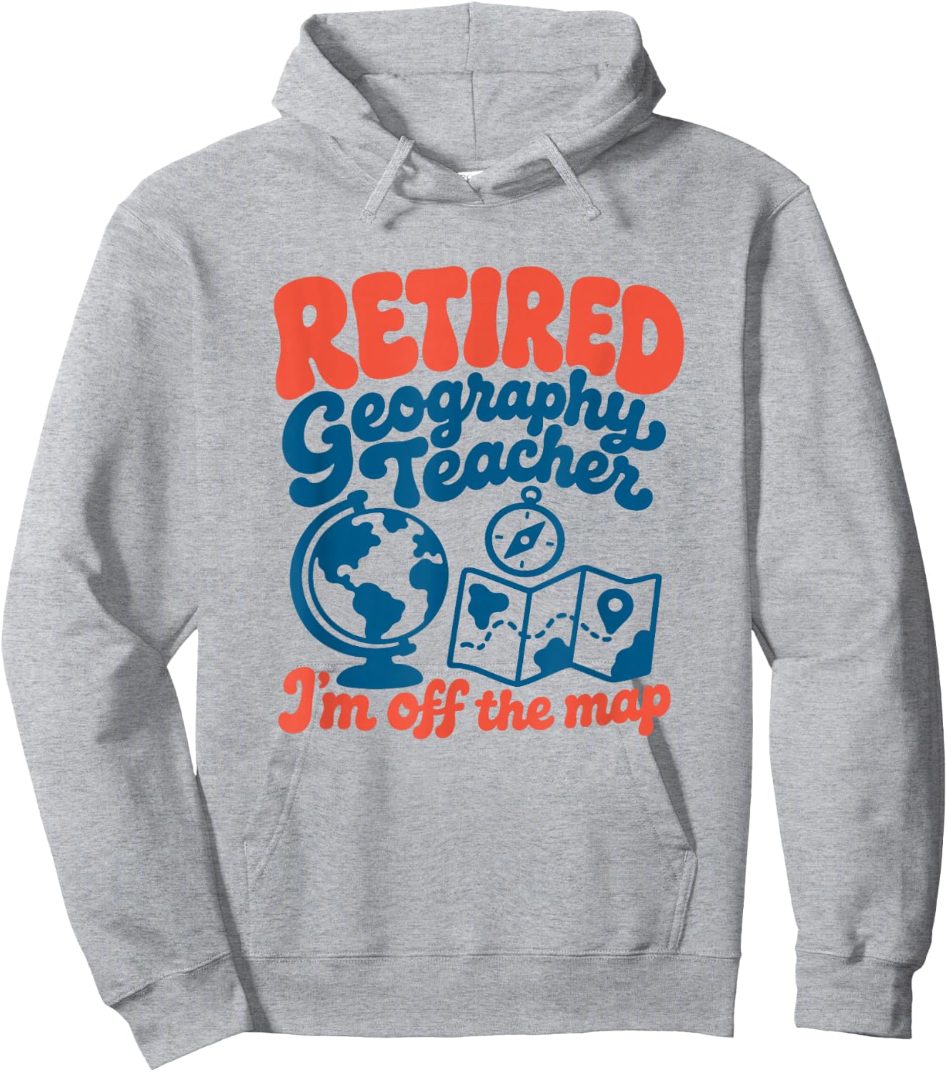 Retired Geography Teacher Retro Vintage Retirement Hoodie - Hoodie | Ash