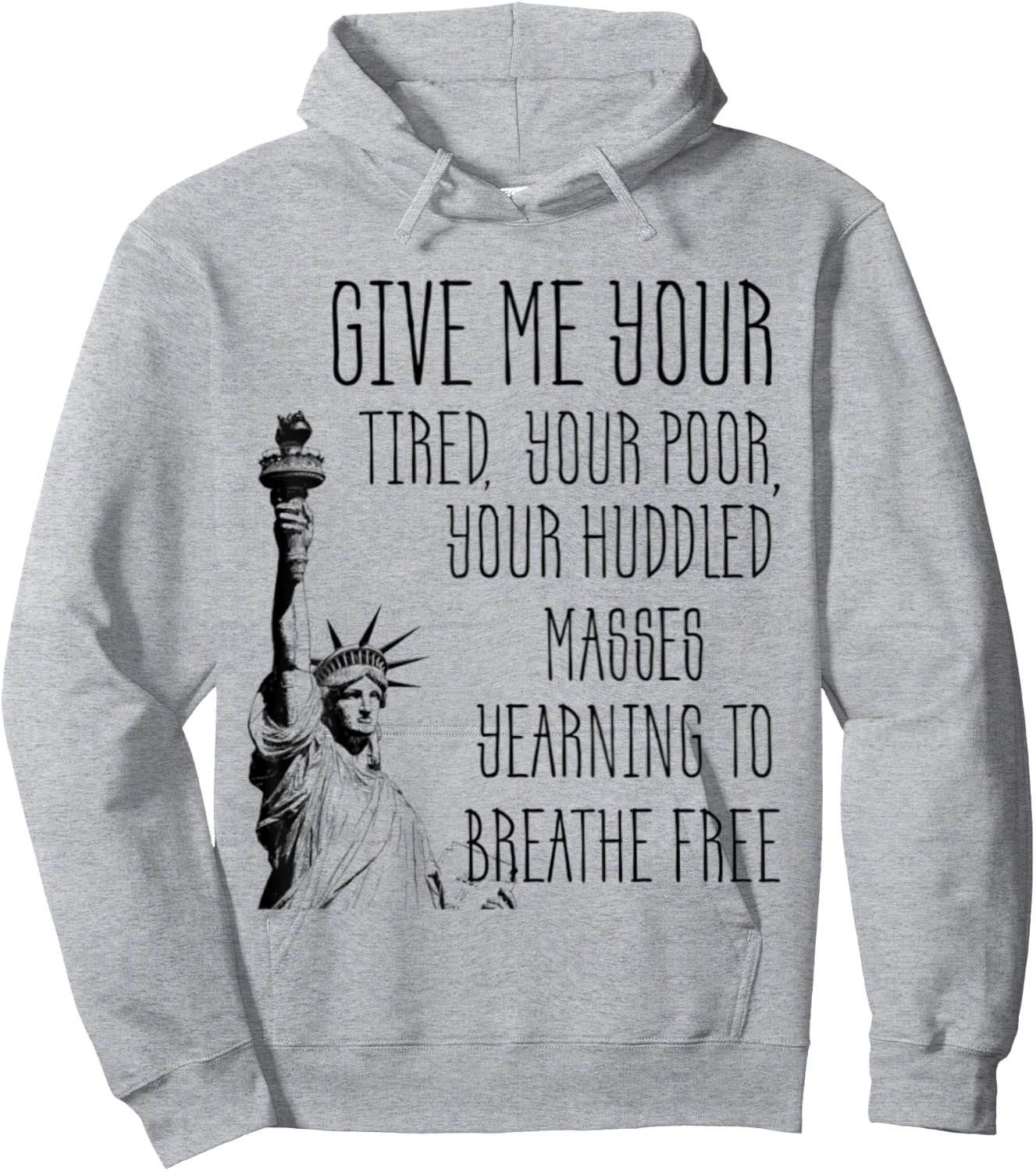 USA Statue of Liberty New Colossus Emma Lazarus Quote Hoodie - Hoodie | Ash