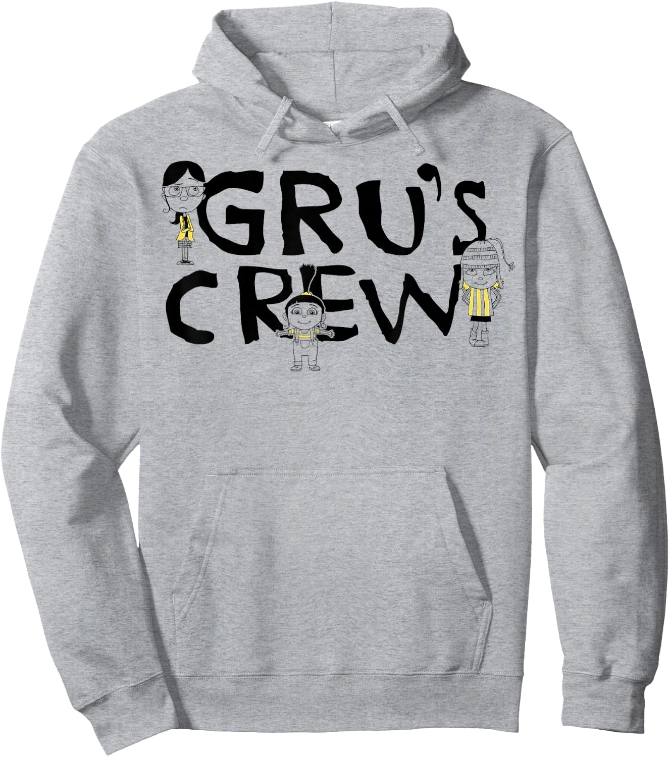 Despicable Me Minions Agnes Edith Margo Crew Graphic Hoodie - Hoodie | Ash