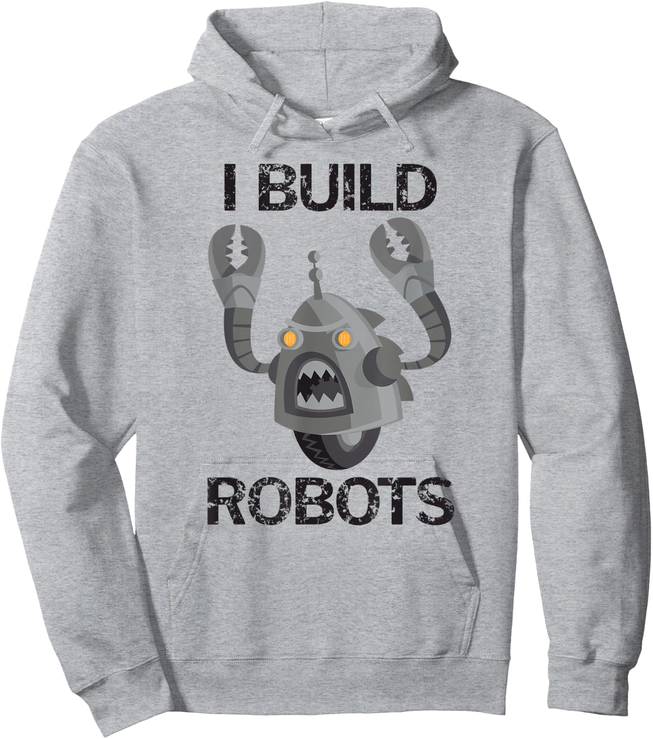 I Build Robots Faded Grunge Hoodie - Hoodie | Ash