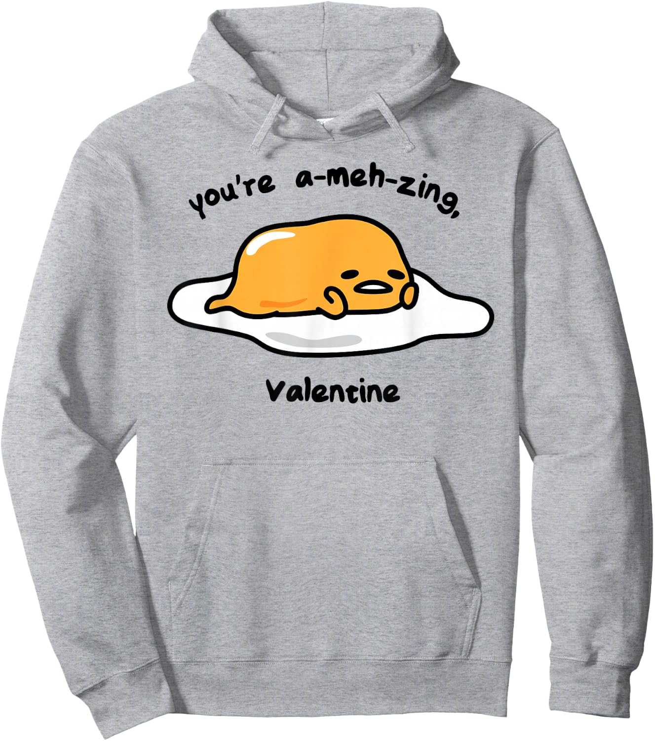 Gudetama the Lazy Egg A-meh-zing Valentine Shirt Hoodie - Hoodie | Ash