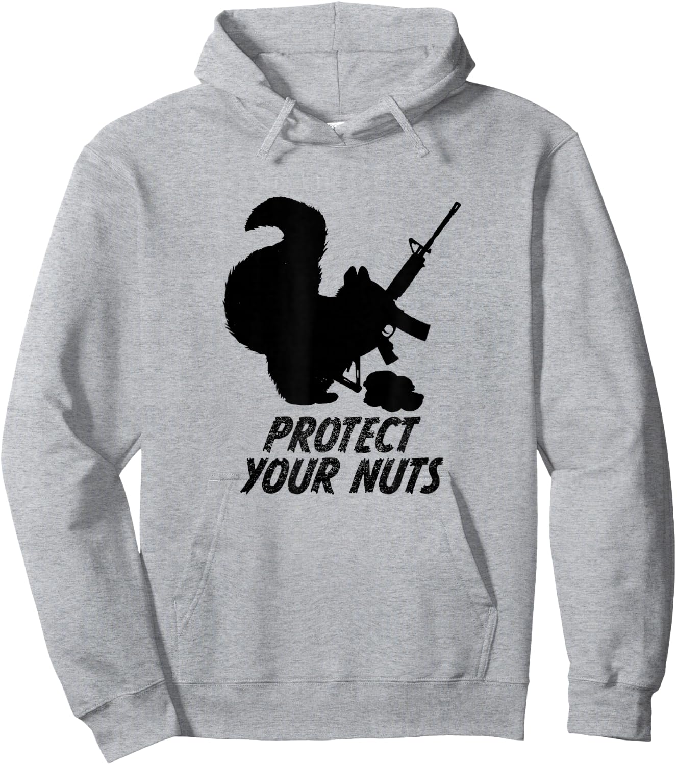 Squirrel Shirt Military AR15 Gun Protect Your Nuts Hoodie - Hoodie | Ash