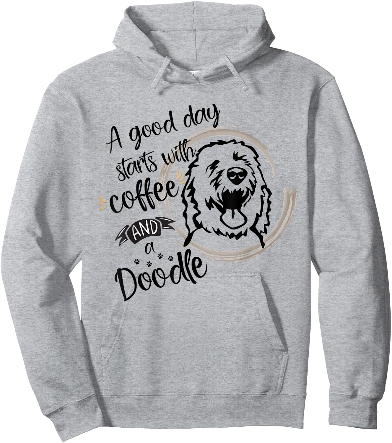 Coffee Doodle Mom Airedoodle Springerdoodle Bordoodle Hoodie - Hoodie | Ash