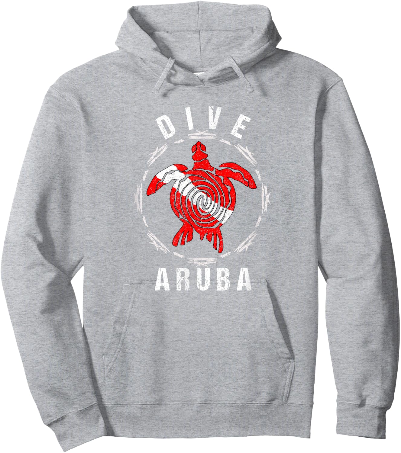 Dive Aruba Vintage Tribal Turtle Hoodie - Hoodie | Ash
