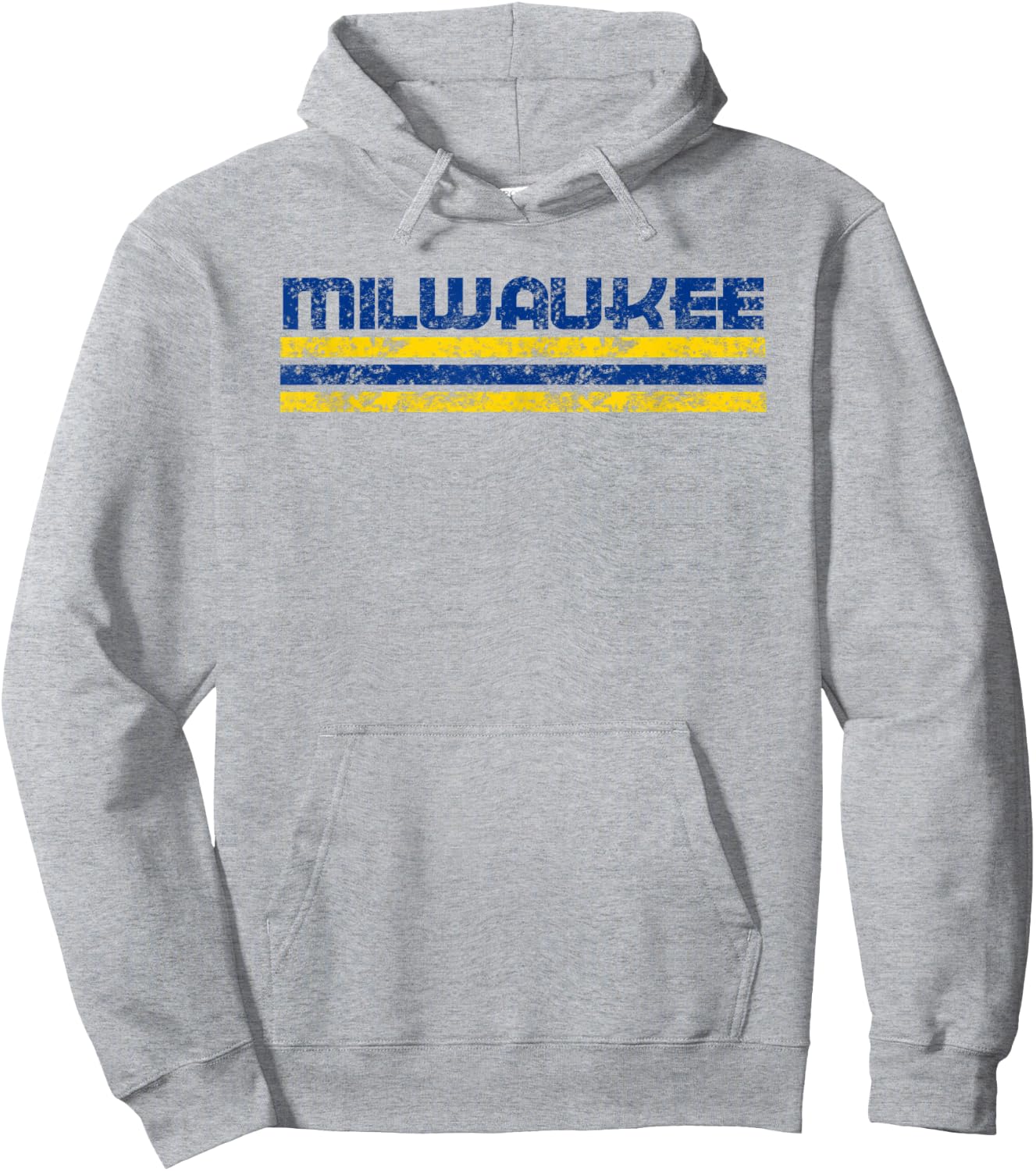 Milwaukee Wisconsin Retro Vintage Weathered Hoodie - Hoodie | Ash
