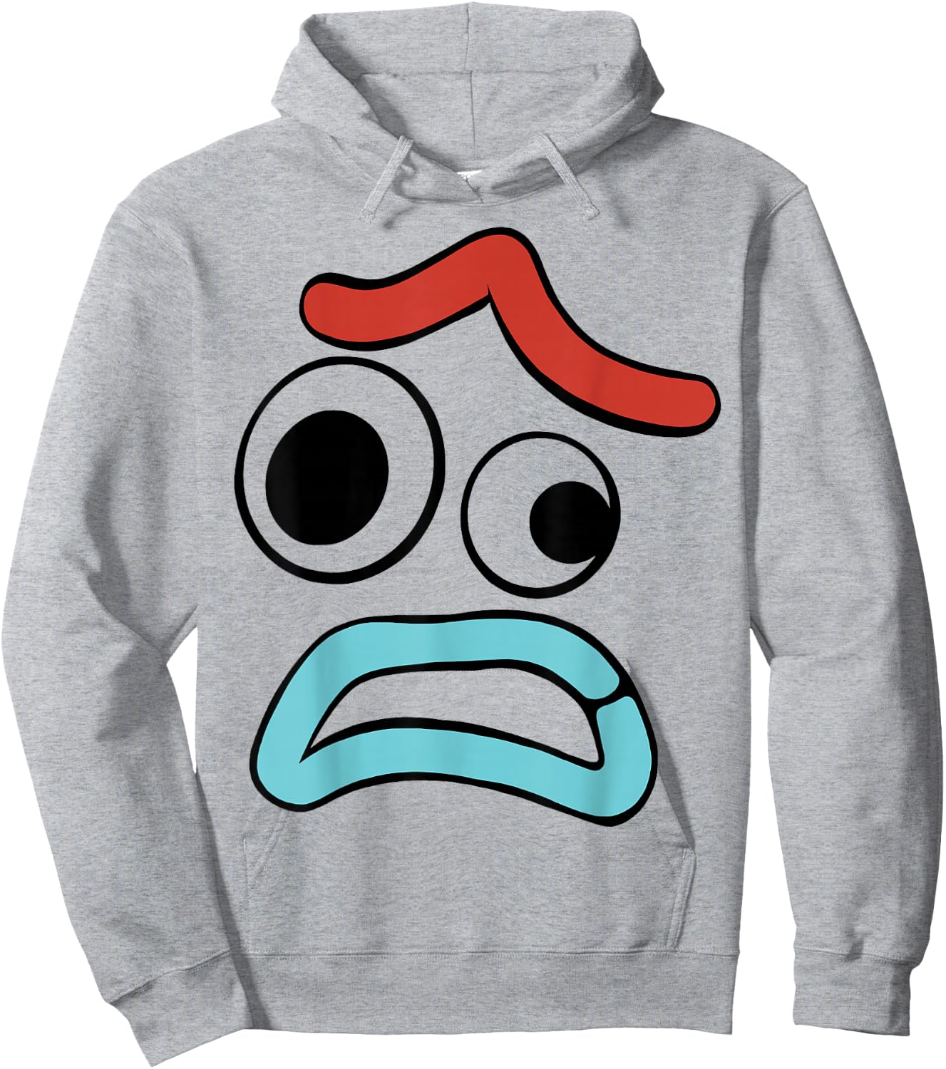 Disney Pixar Toy Story 4 Forky Large Upset Face Hoodie - Hoodie | Ash