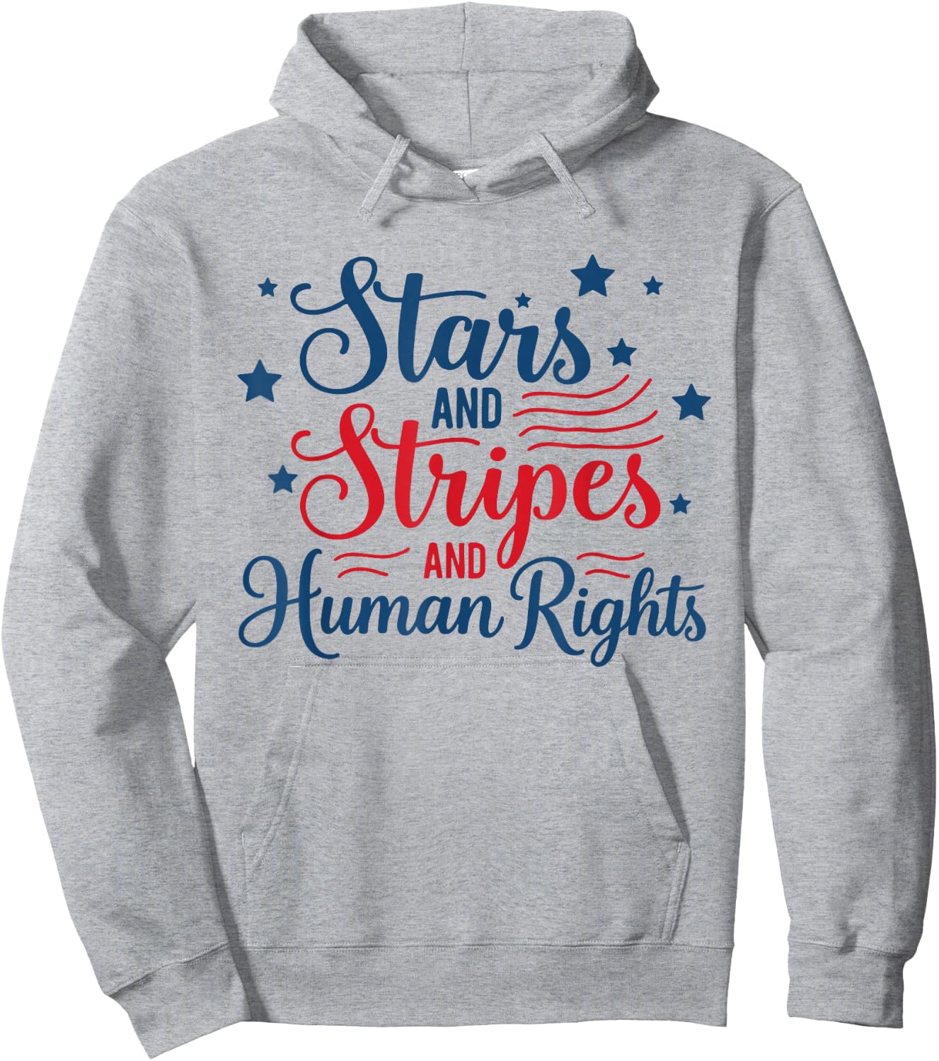 Retro Stars and Stripes and Human Rights Funny 4th of July Hoodie - Hoodie | Ash