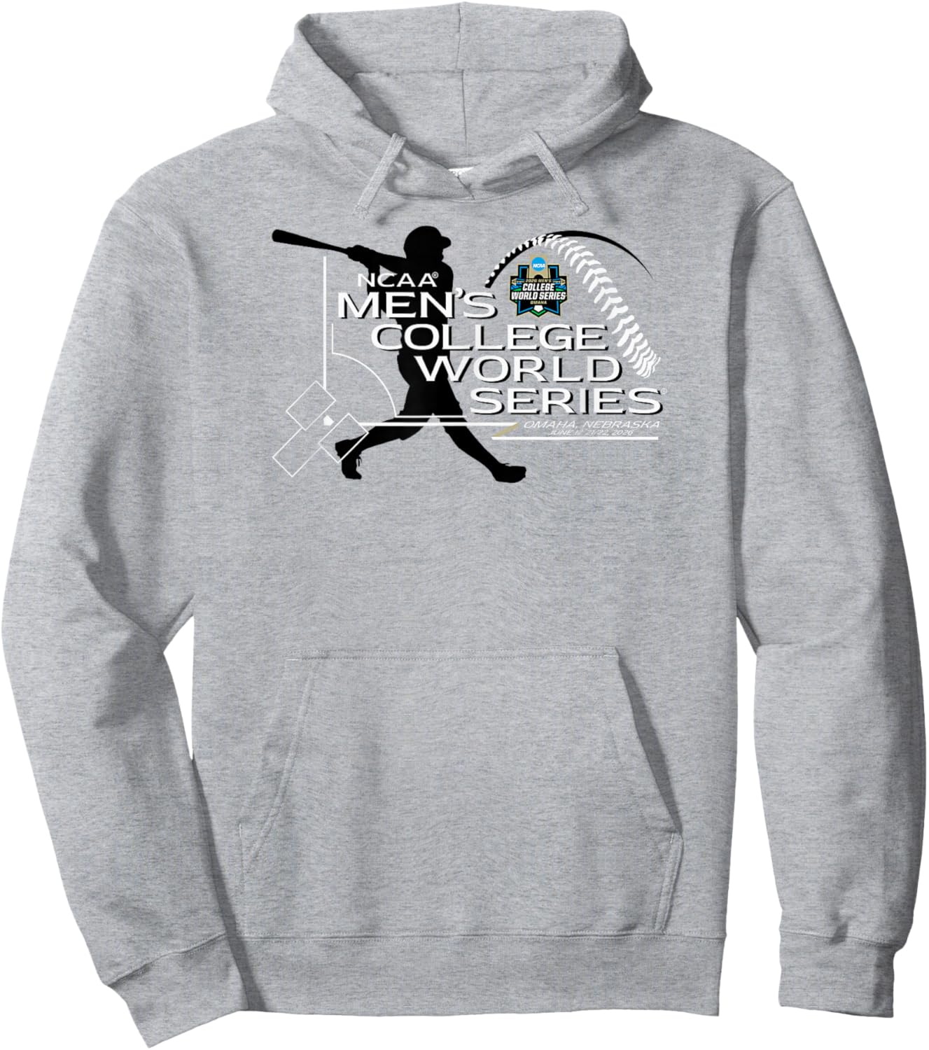 College World Series 2026 Omaha Red Officially Licensed Hoodie - Hoodie | Ash
