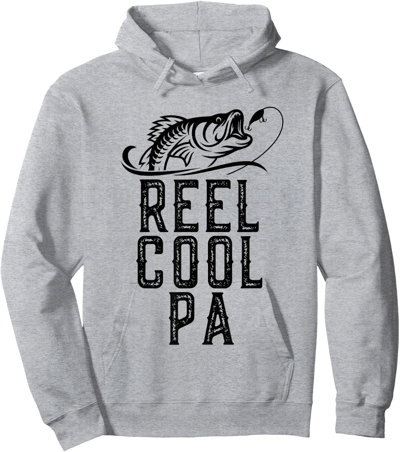 Reel Cool Pa Fishing Fisherman Funny Grandpa Retro Hoodie - Hoodie | Ash