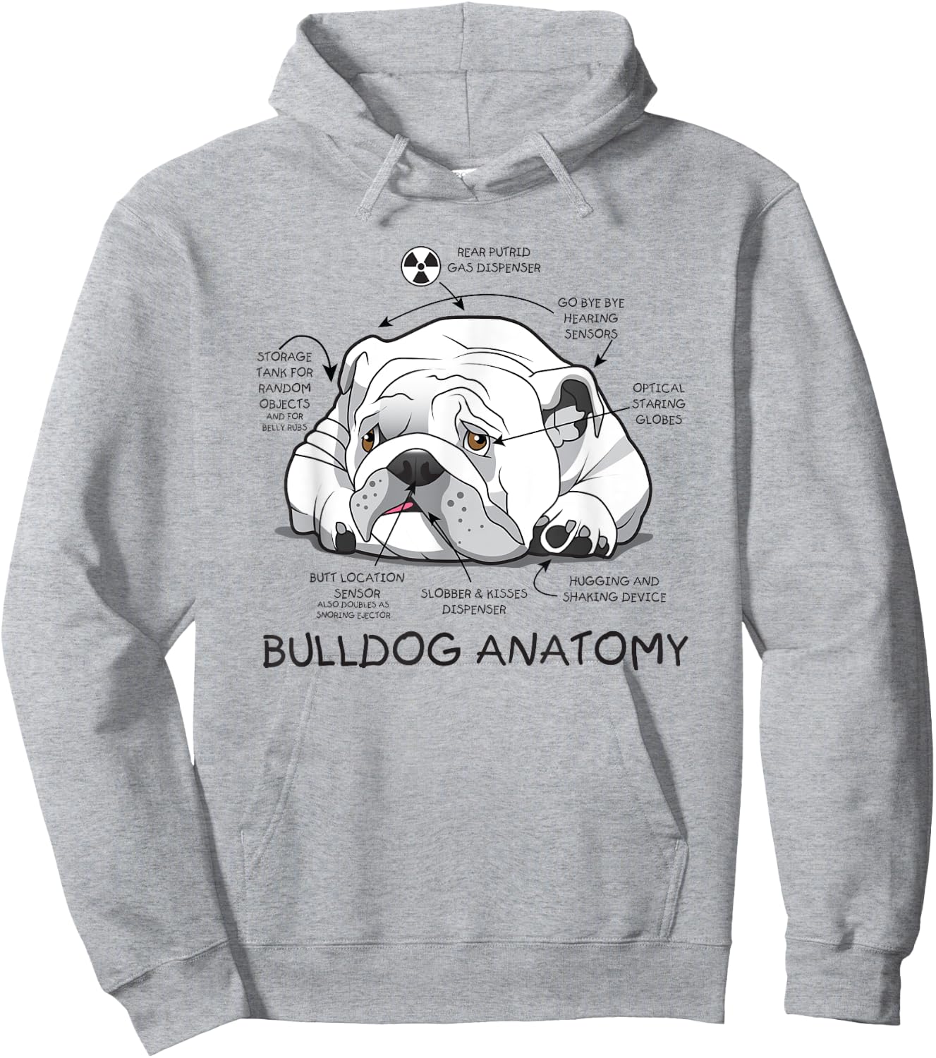 Funny Cute English Bulldog Anatomy Dog Biology Gift Men Women Hoodie - Hoodie | Ash