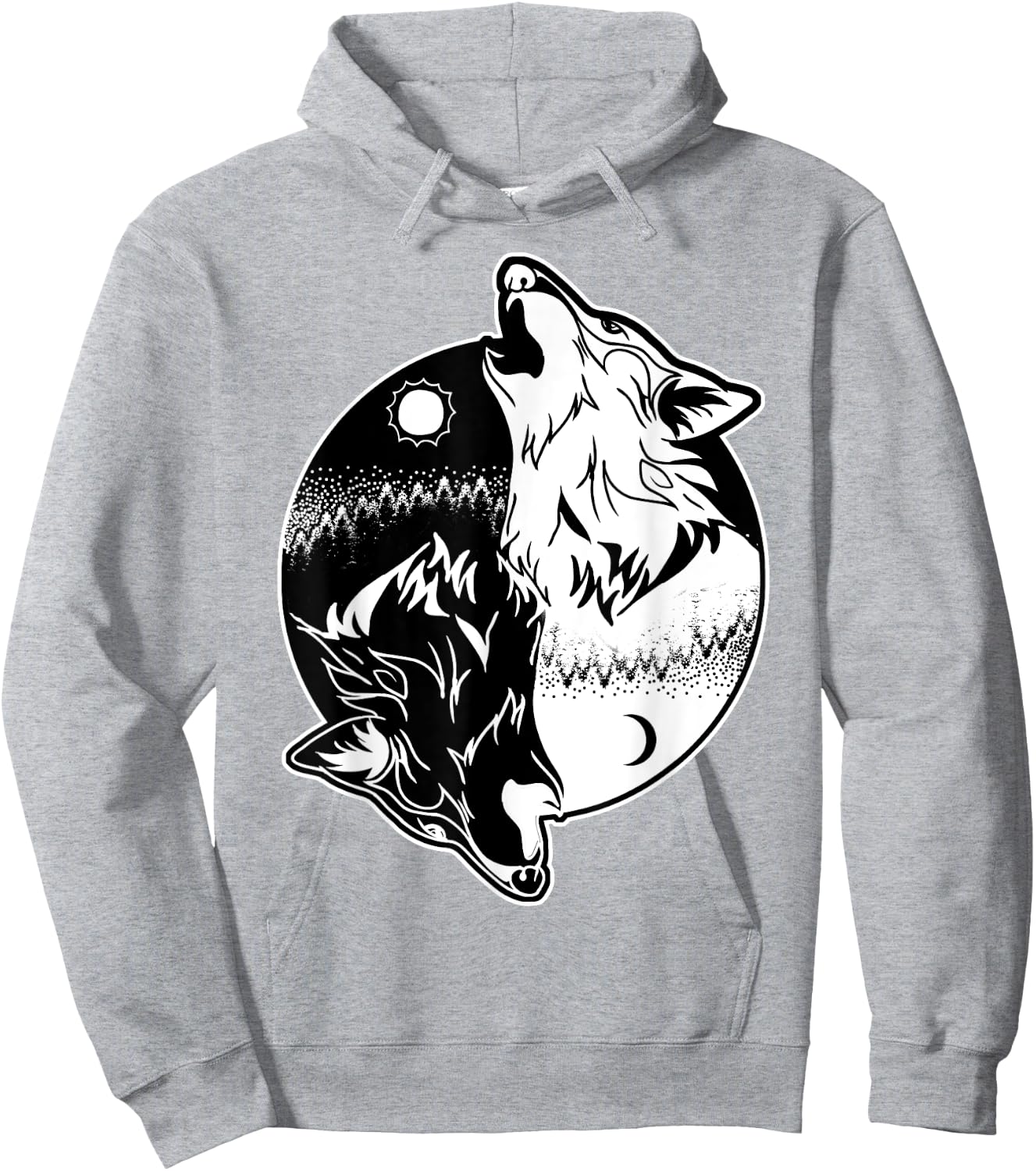 Wolf Yin Yang Shirt Yin Yang Shirt Skoll Wolf Shirt Hoodie - Hoodie | Ash