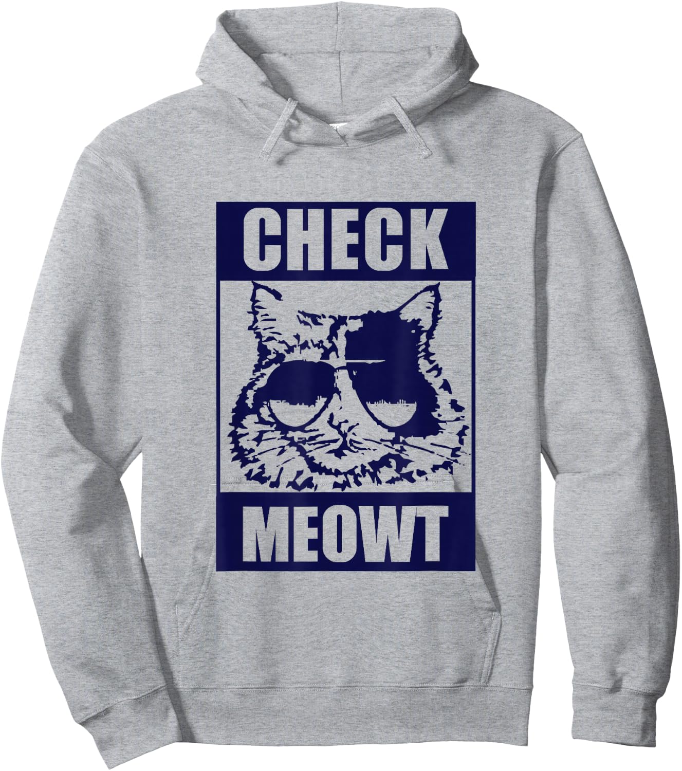 CAT Funny Cat "CHECK MEOWT" Hoodie - Hoodie | Ash