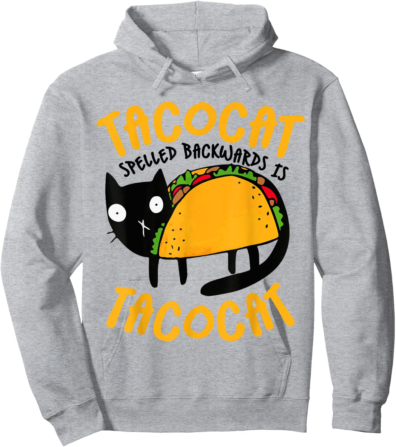Taco Cat Funny I Love Tacos - -Adults Blue Small Classic Fit Cotton Blend Short Sleeve Cat Hoodie - Hoodie | Ash