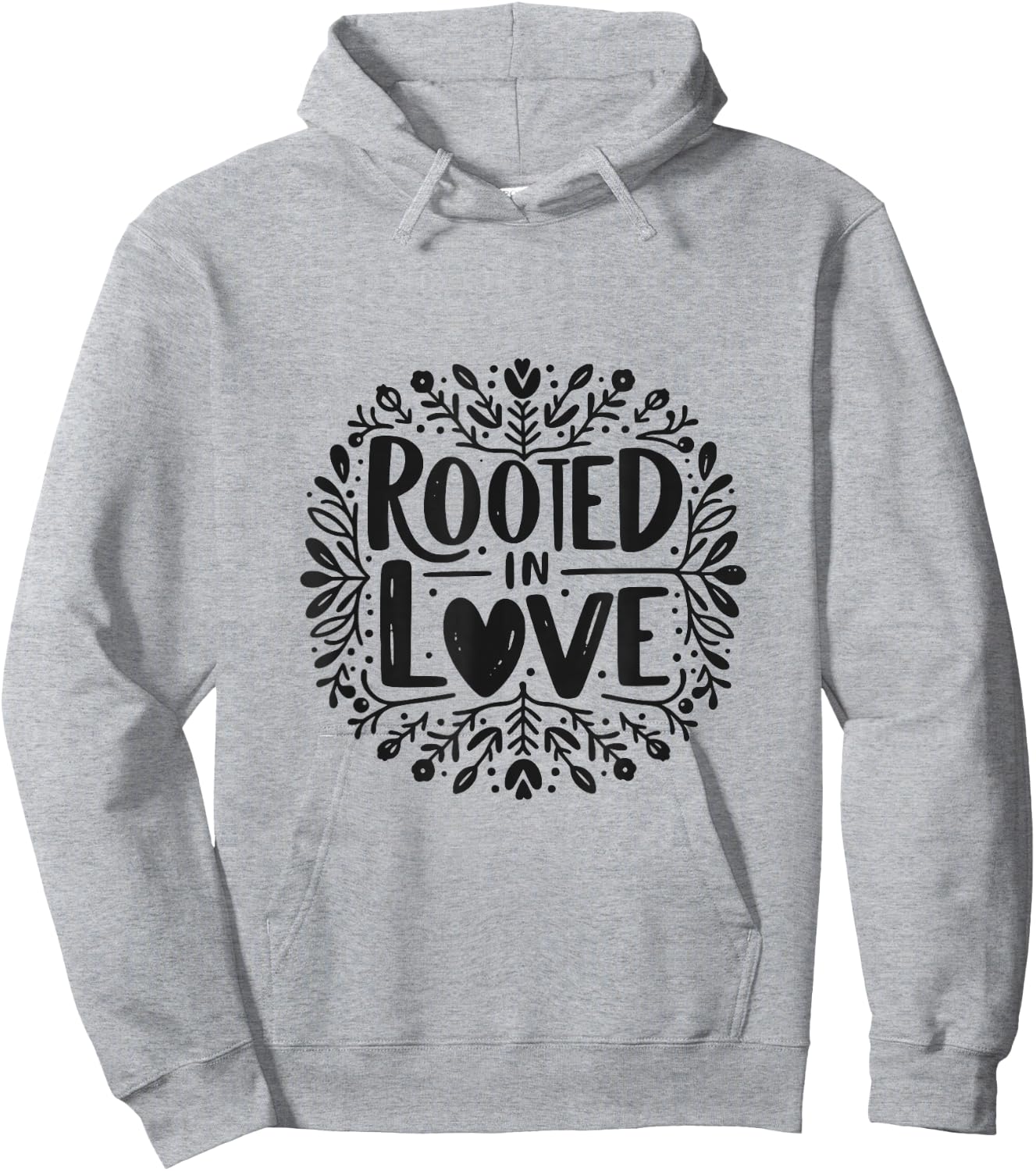 Rooted in Love Family Cute Heart Hoodie - Hoodie | Ash