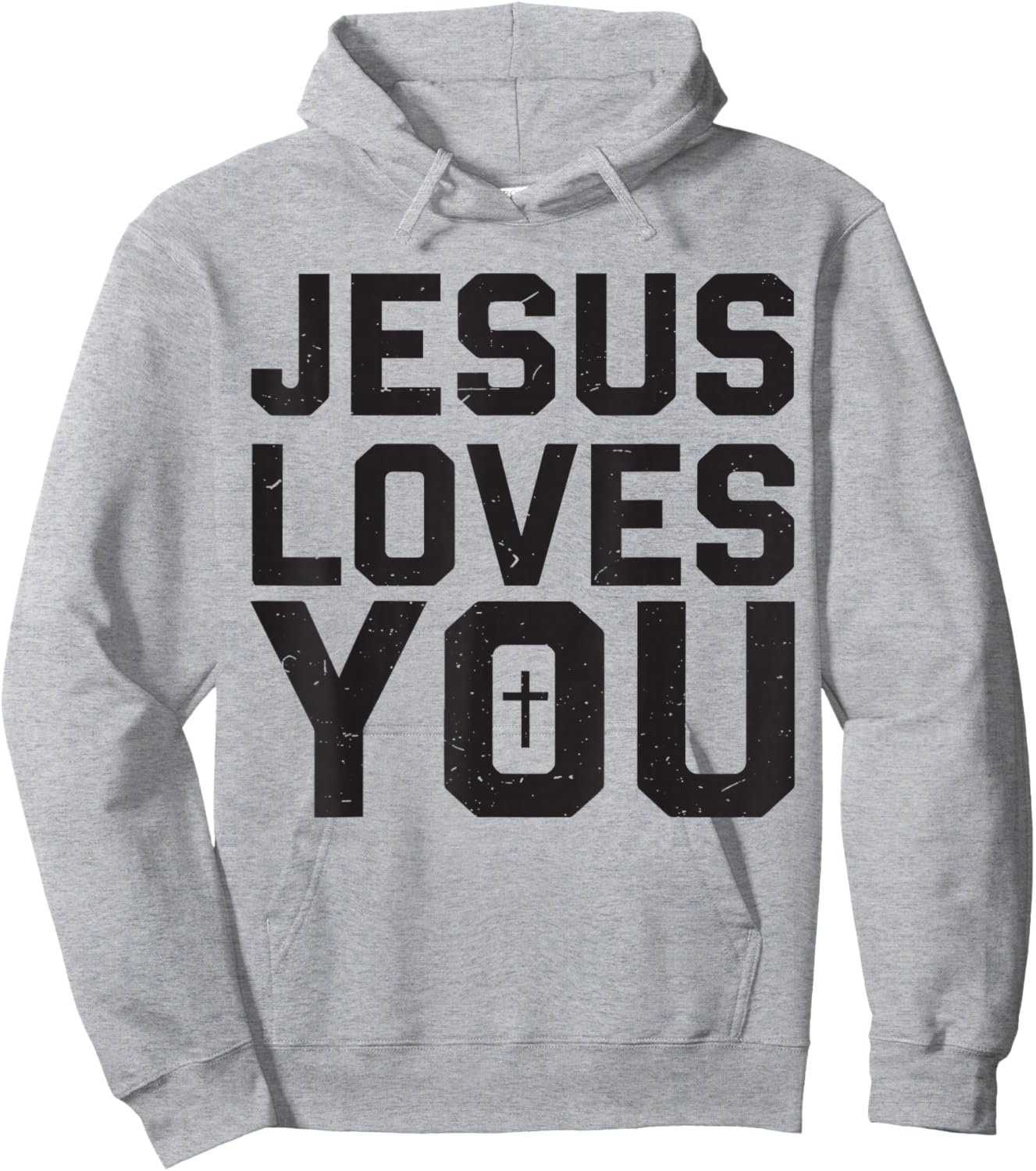 Jesus Loves You Minimalistic Christian Youth Boy Godbrother Hoodie - Hoodie | Ash