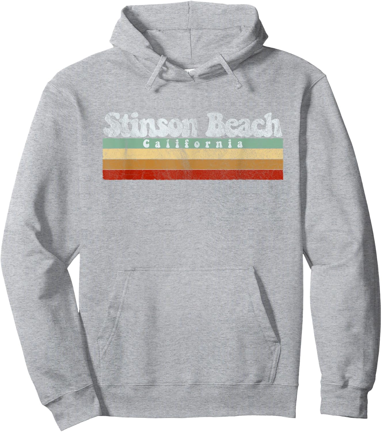 Vintage Retro 70s 80s Stinson Beach, CA Women Kids Hoodie - Hoodie | Ash