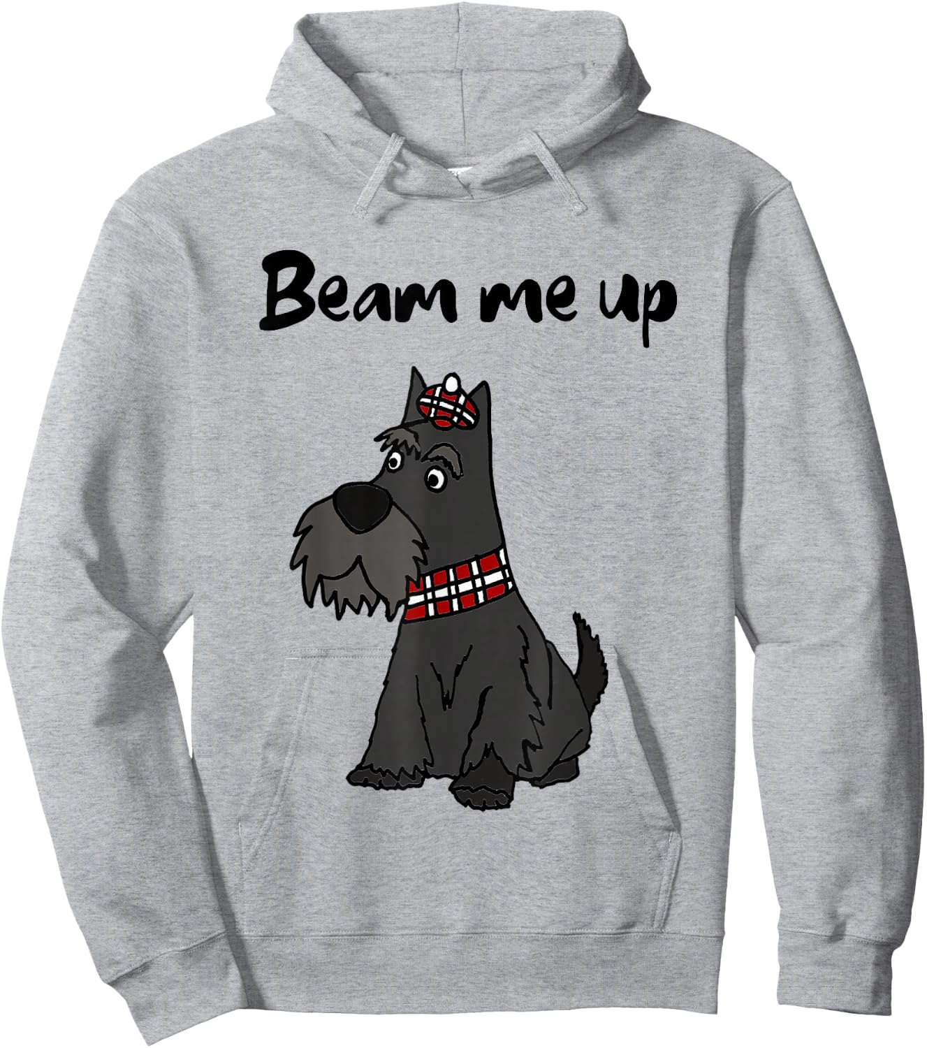 Smileteesfunnya Funny Beam me up Scottie Dog Pun Hoodie - Hoodie | Ash