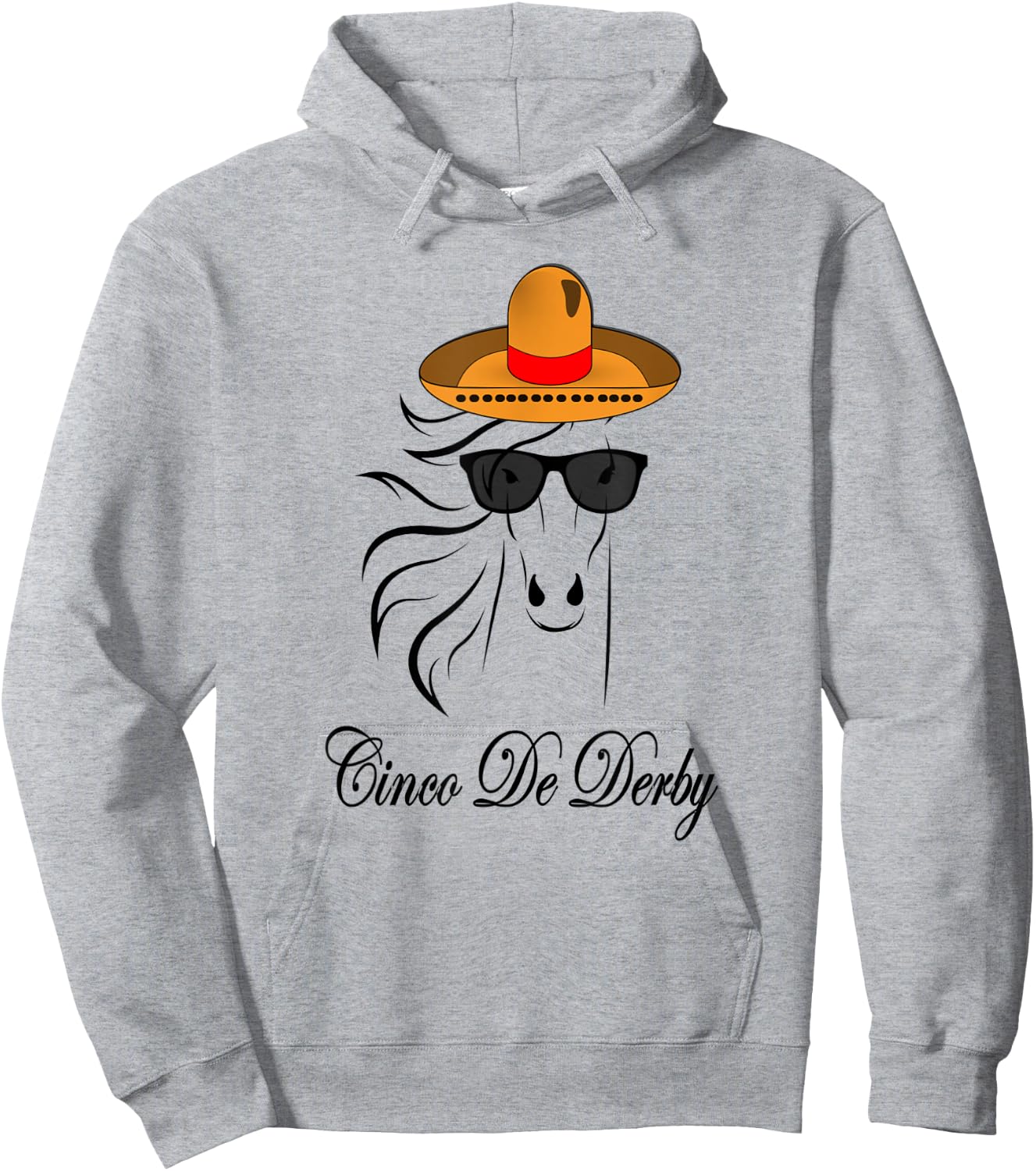 Derby Party Cinco De Mayo Horse Racing Sombrero Mexican Hoodie - Hoodie | Ash