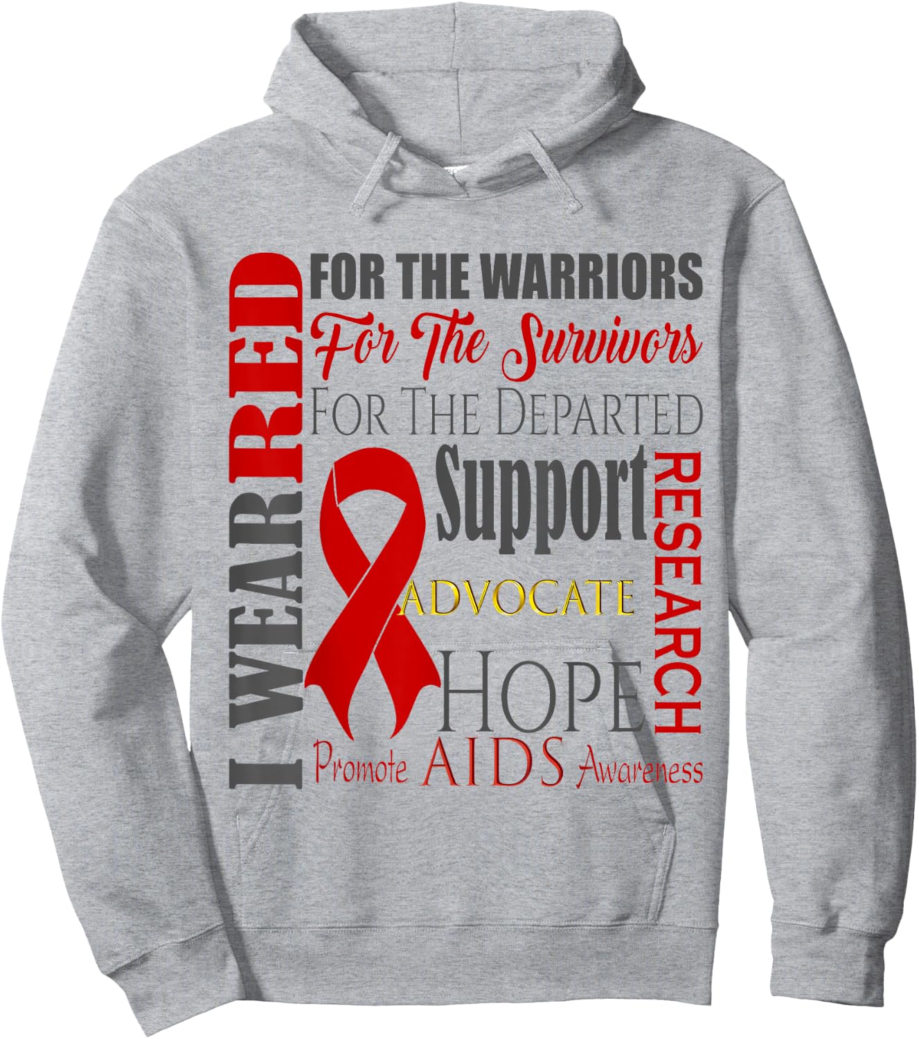 AIDS & HIV Awareness Shirt Hoodie - Hoodie | Ash
