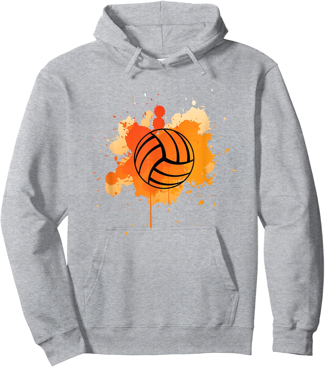 Cute Orange Graphic Art Volleyball Player Team Hoodie - Hoodie | Ash