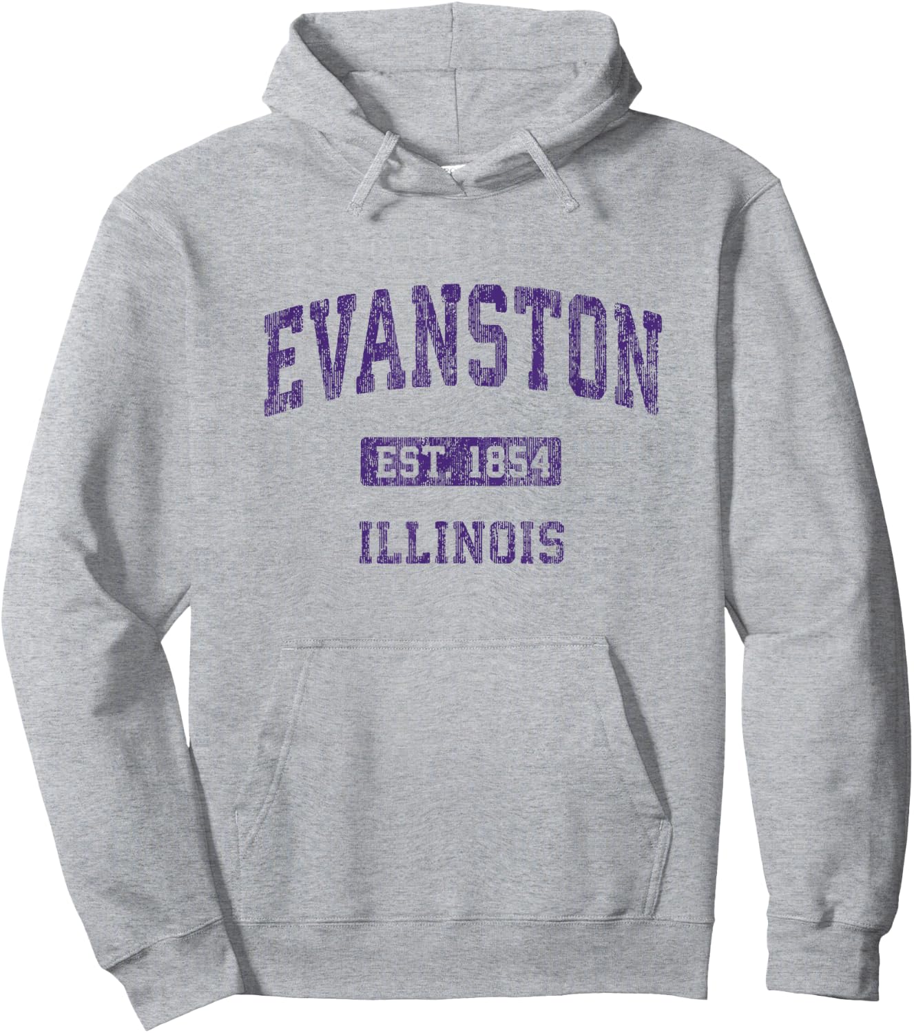 Evanston Illinois IL Vintage Athletic Sports Design Hoodie - Hoodie | Ash