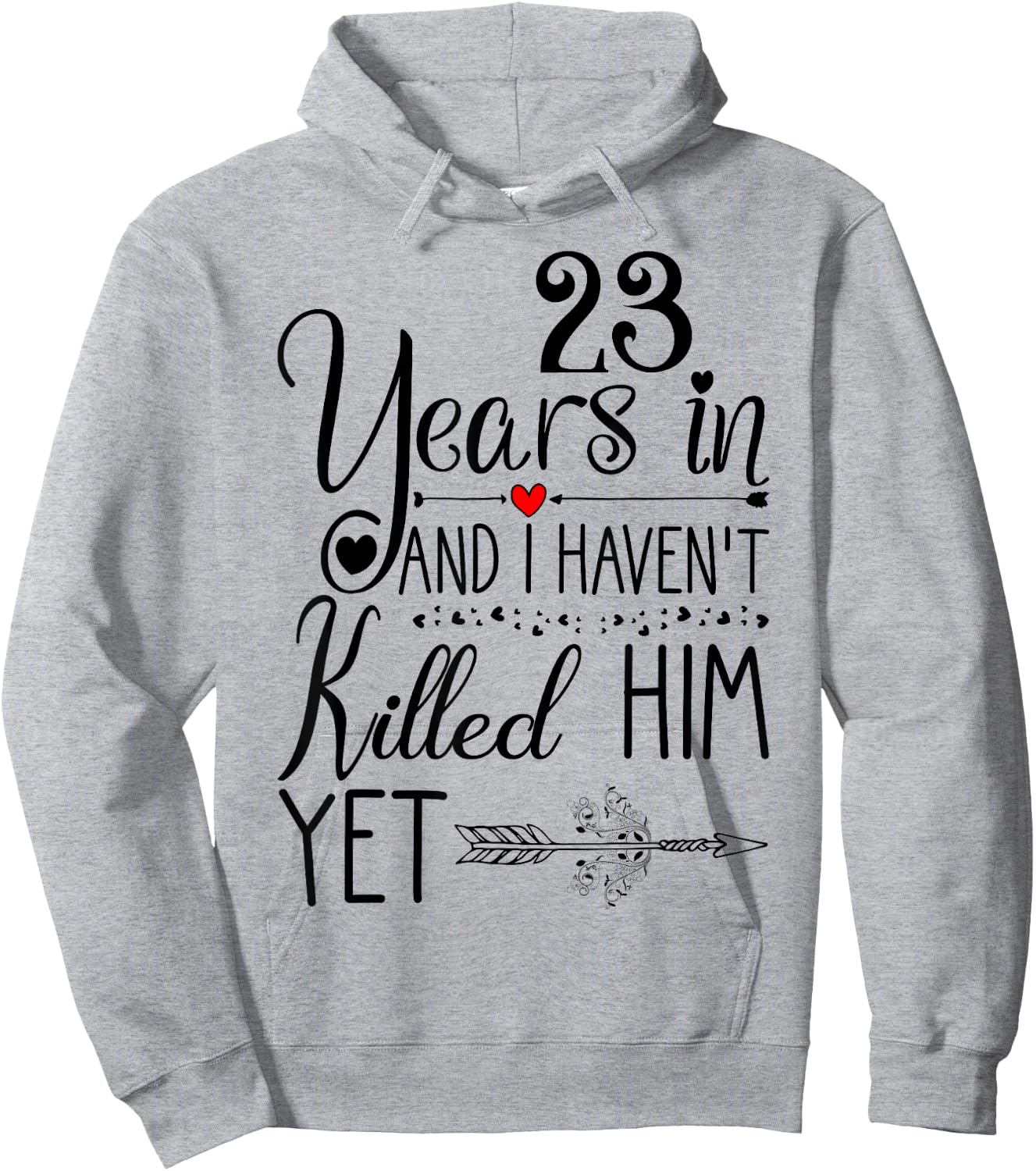 23rd Wedding Anniversary for Wife Her 23 Years of Marriage Hoodie - Hoodie | Ash
